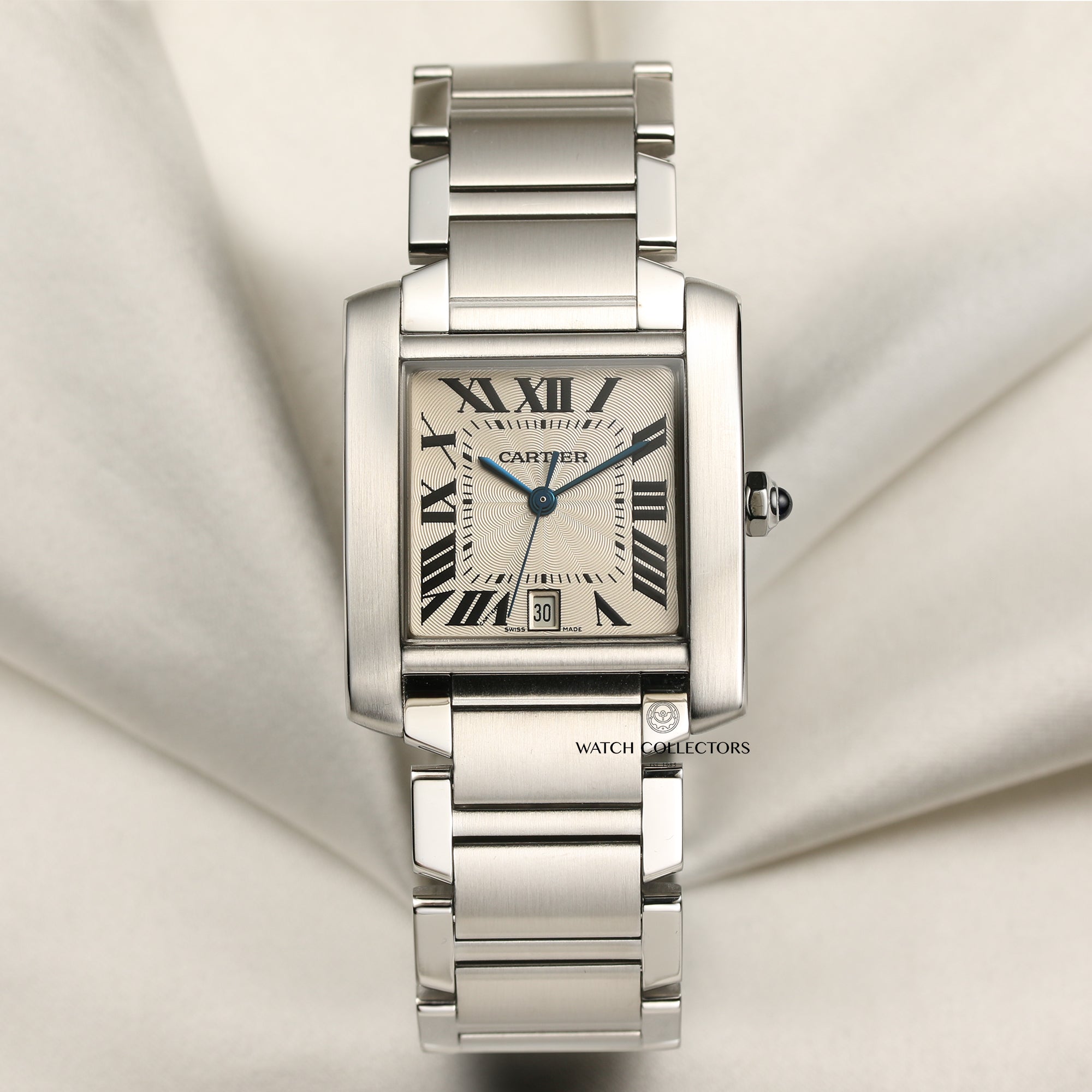 Cartier Tank Franscaise Gents Stainless Steel Second Hand Watch Collectors 1
