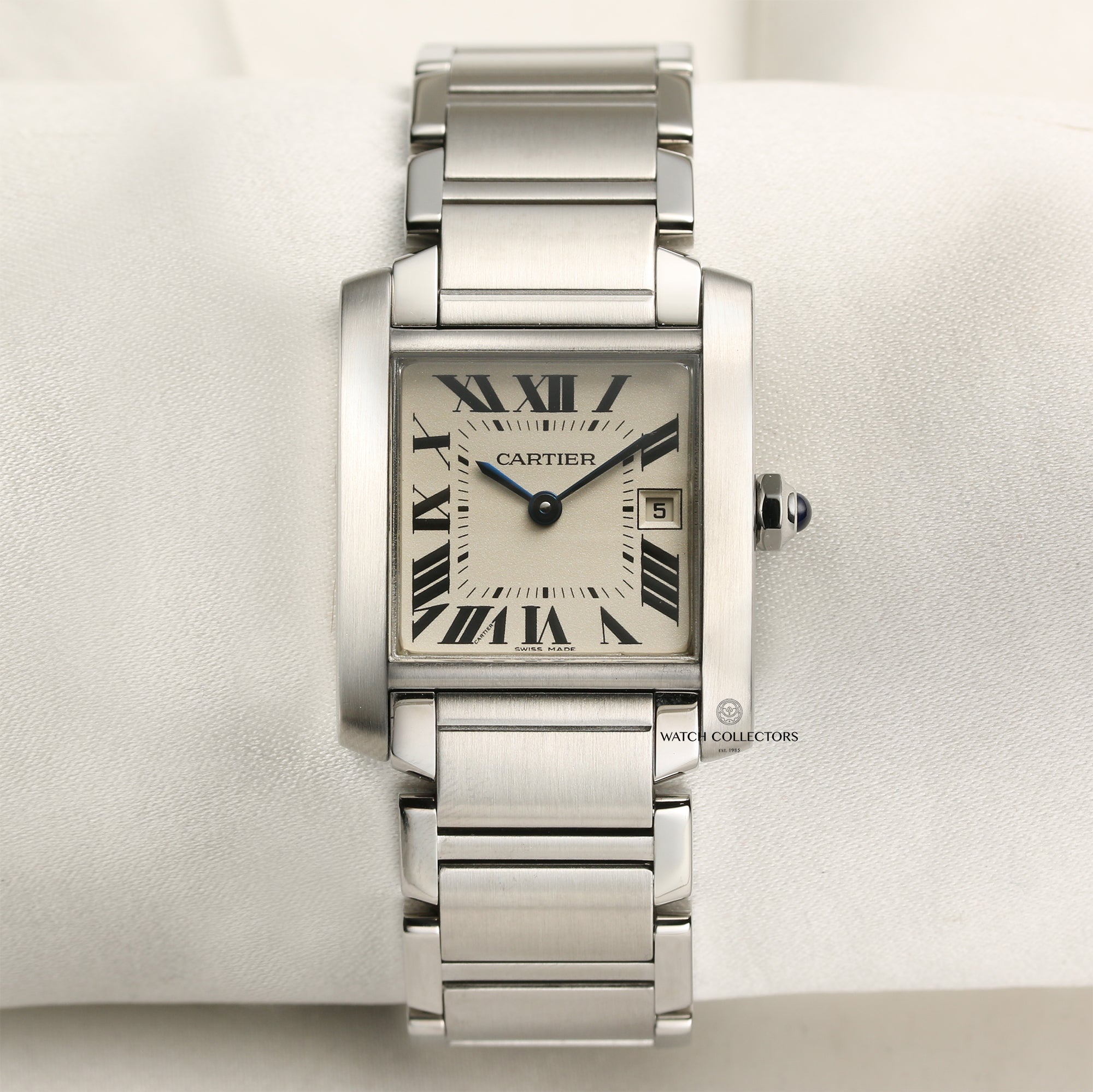 Cartier Tank Franscaise Midsize Stainless Steel Second Hand Watch Collectors 1
