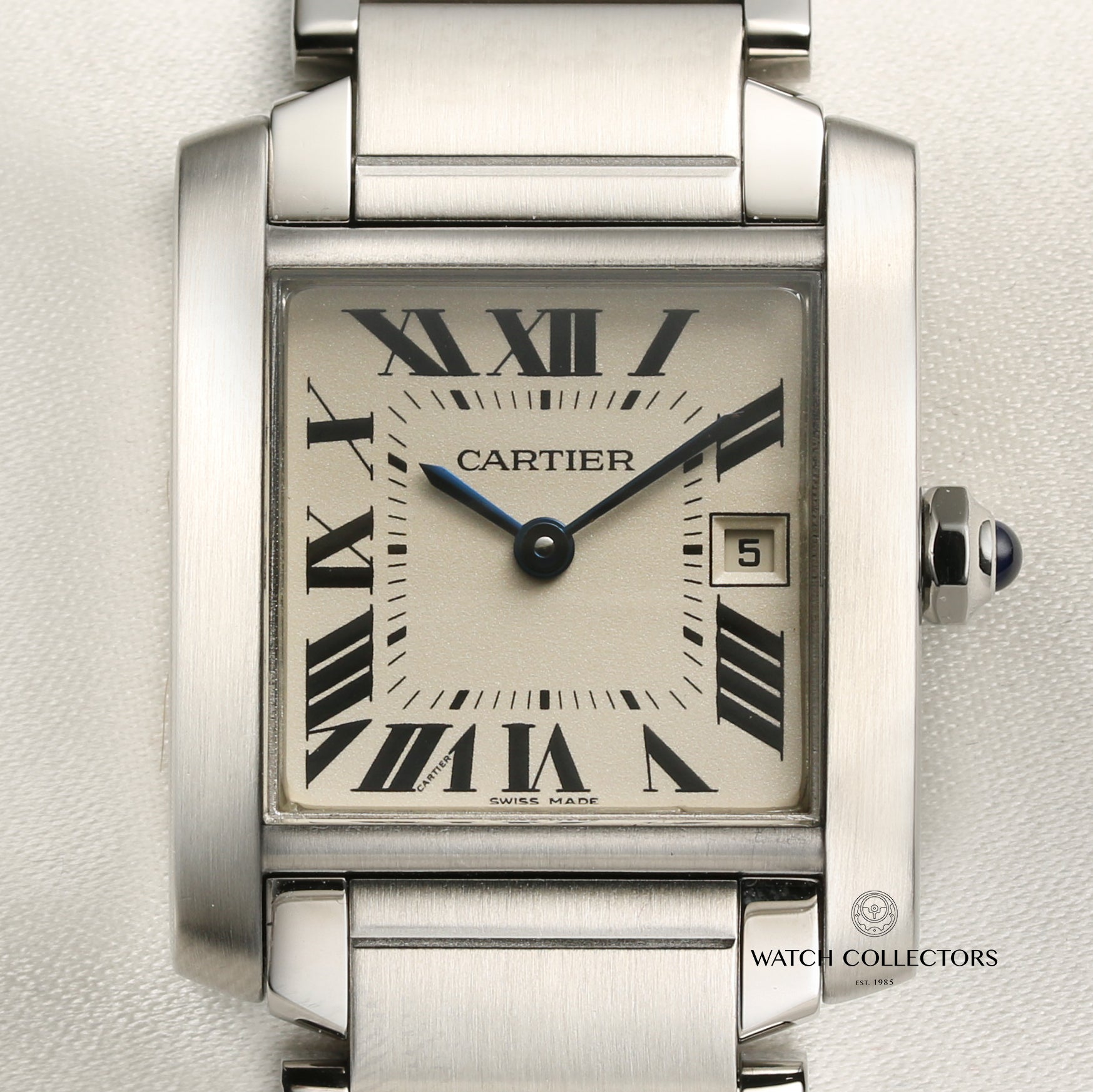 Cartier Tank Franscaise Midsize Stainless Steel Second Hand Watch Collectors 2