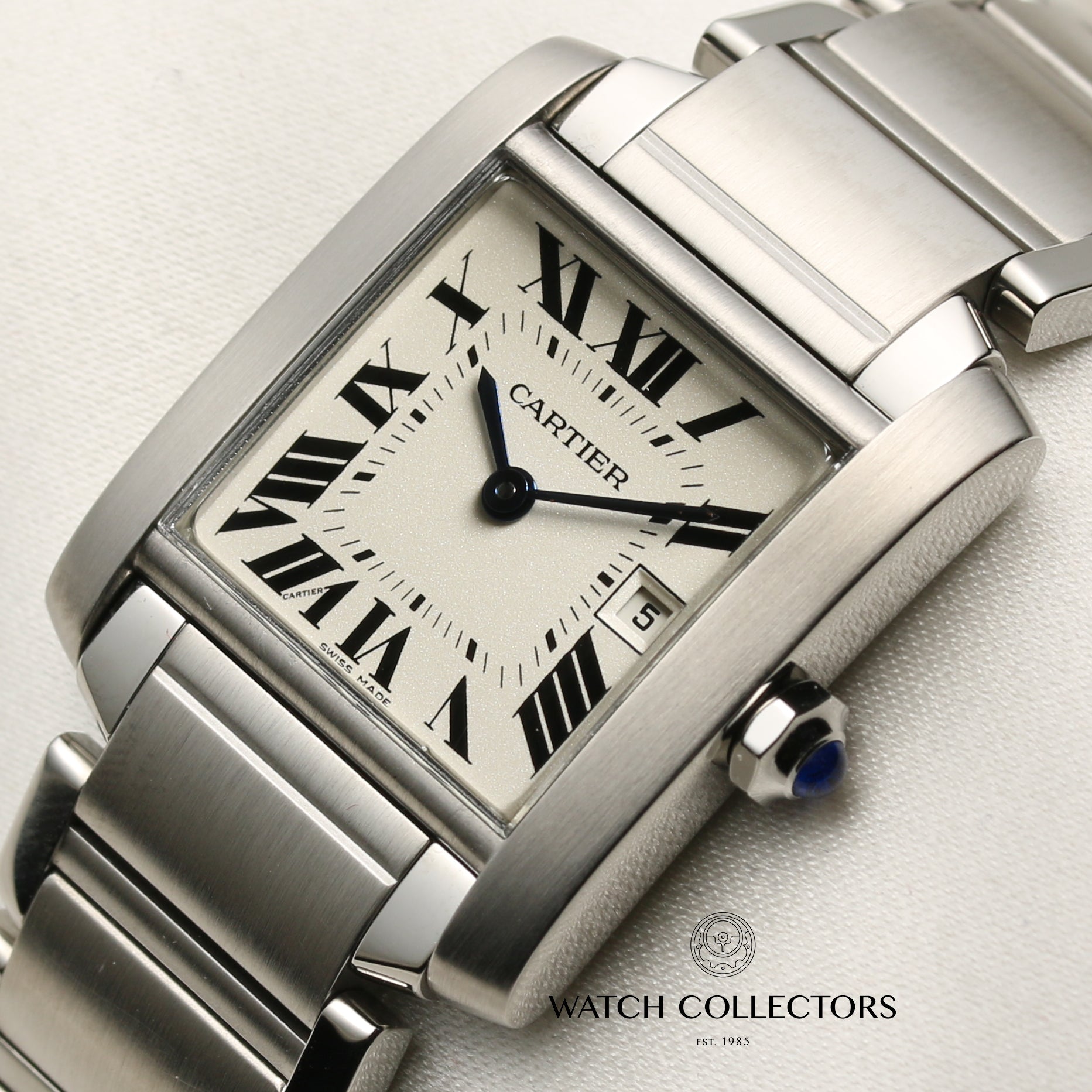 Cartier Tank Franscaise Midsize Stainless Steel Second Hand Watch Collectors 4