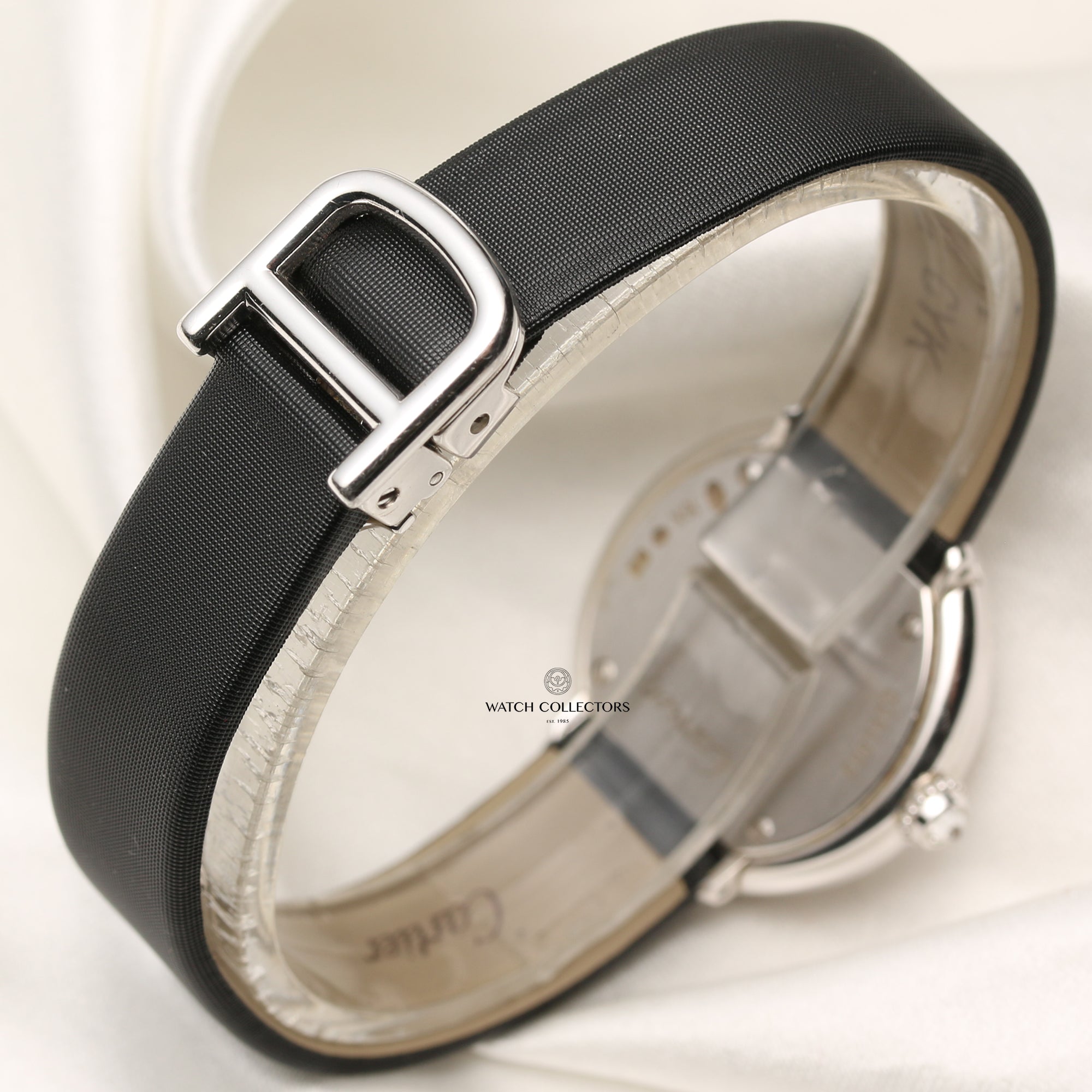 Cartier Vendome 18K White Gold Diamond Bezel Second Hand Watch Collectors 7