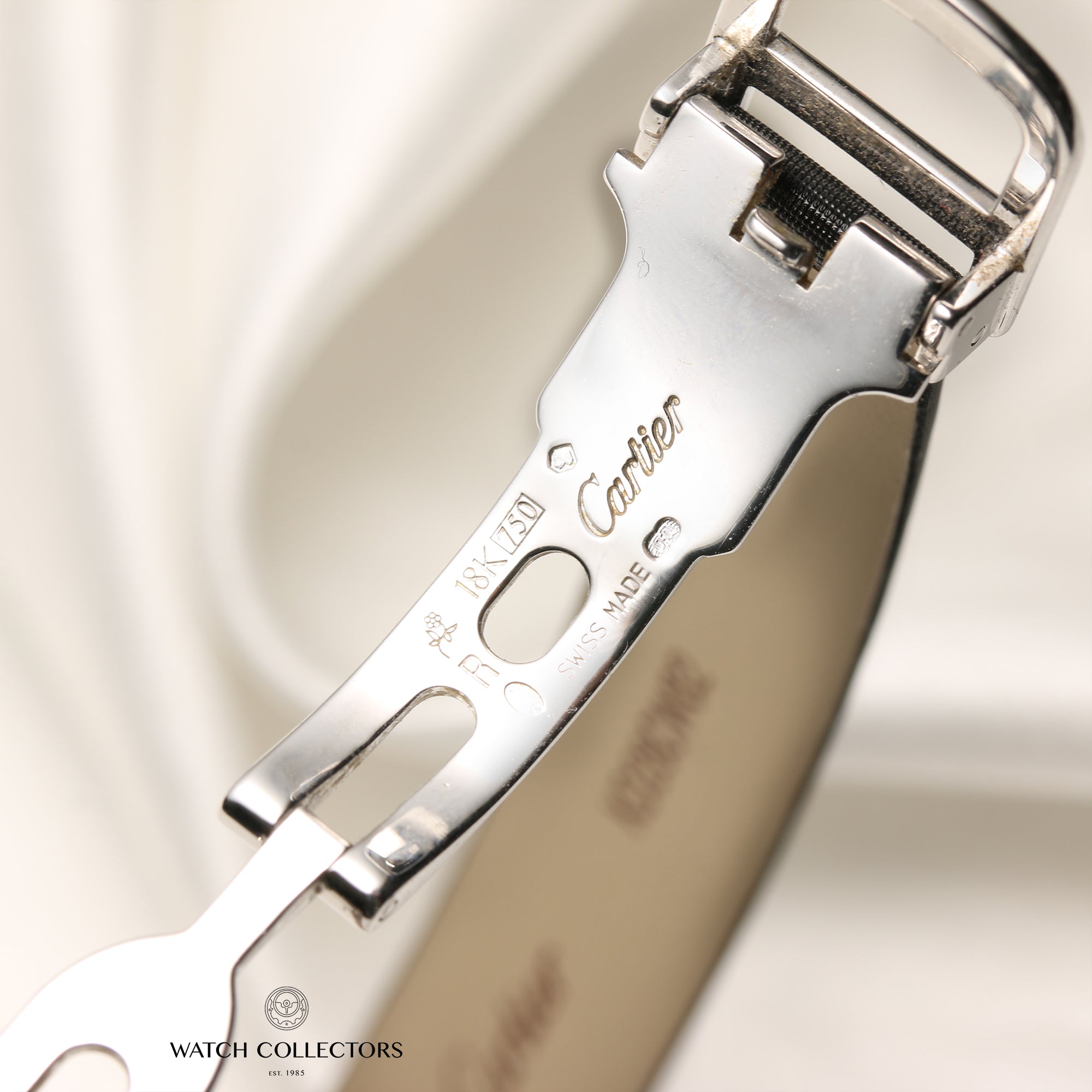 Cartier Vendome 18K White Gold Diamond Bezel Second Hand Watch Collectors 8