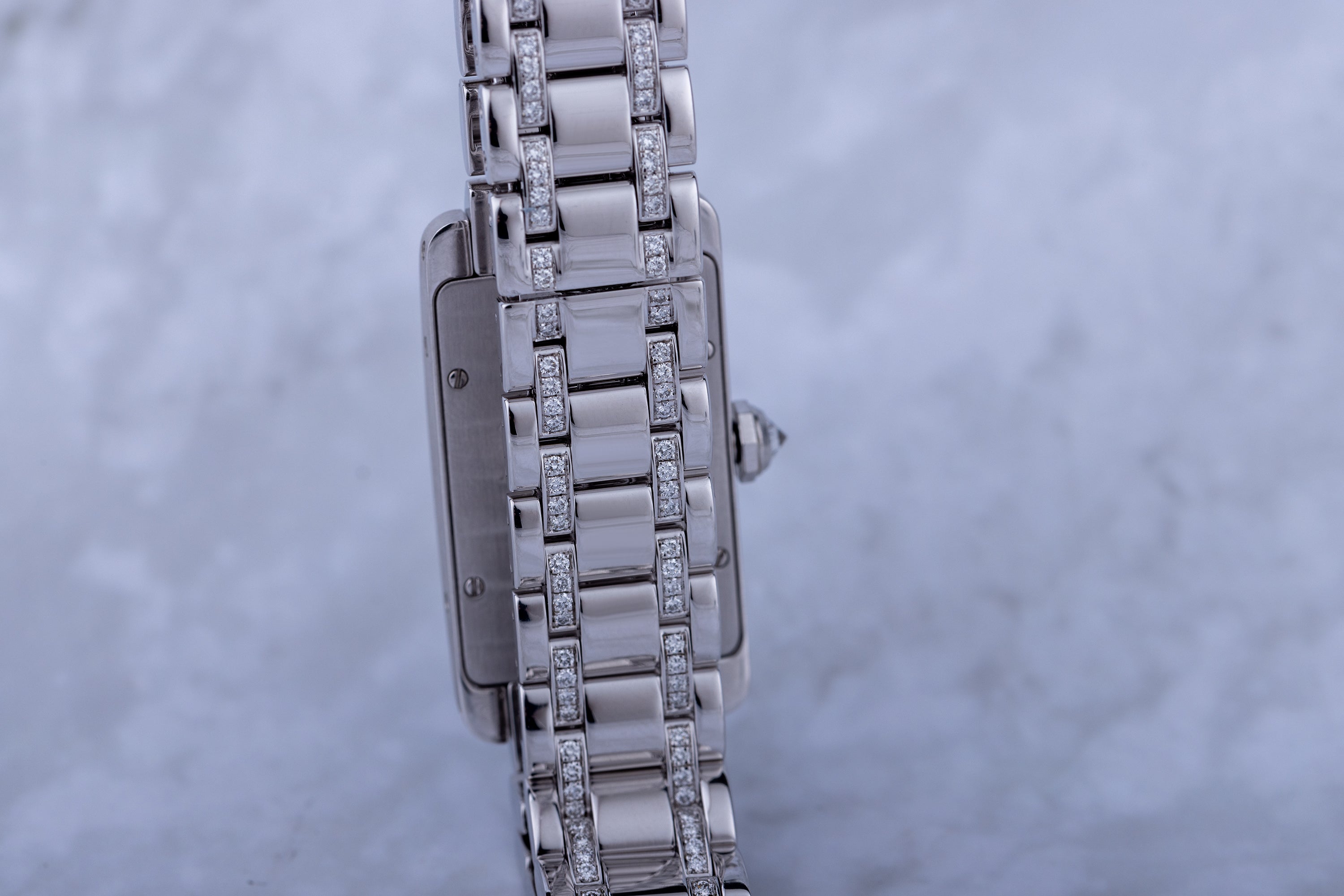 Cartier Tank Americaine | REF. 1713 | Double Row Diamond Bezel & Diamond Bracelet | 18k White Gold | 19mm