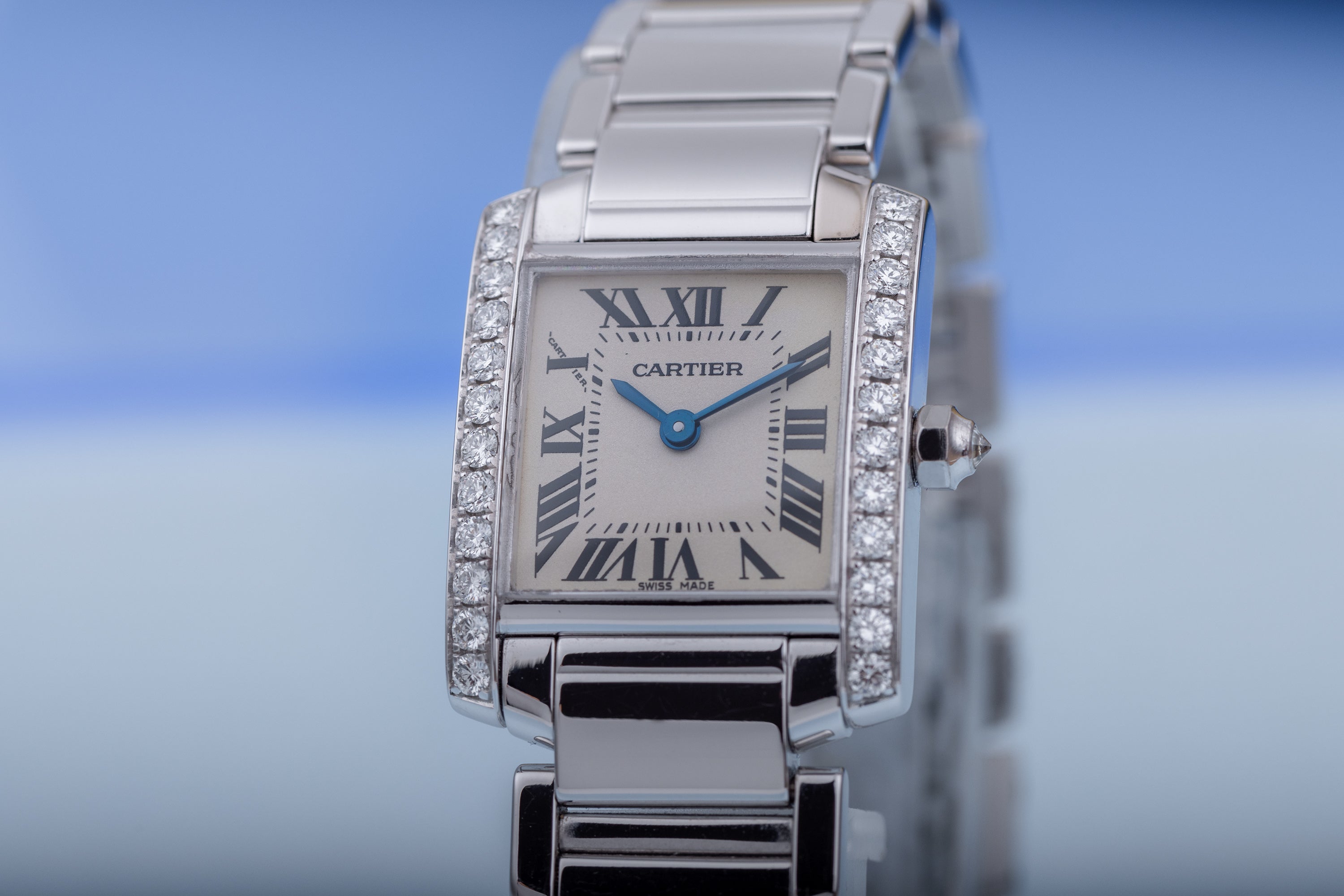 Cartier Tank Francaise | REF. 2403 | 18k White Gold | Diamond Bezel | Box & Papers
