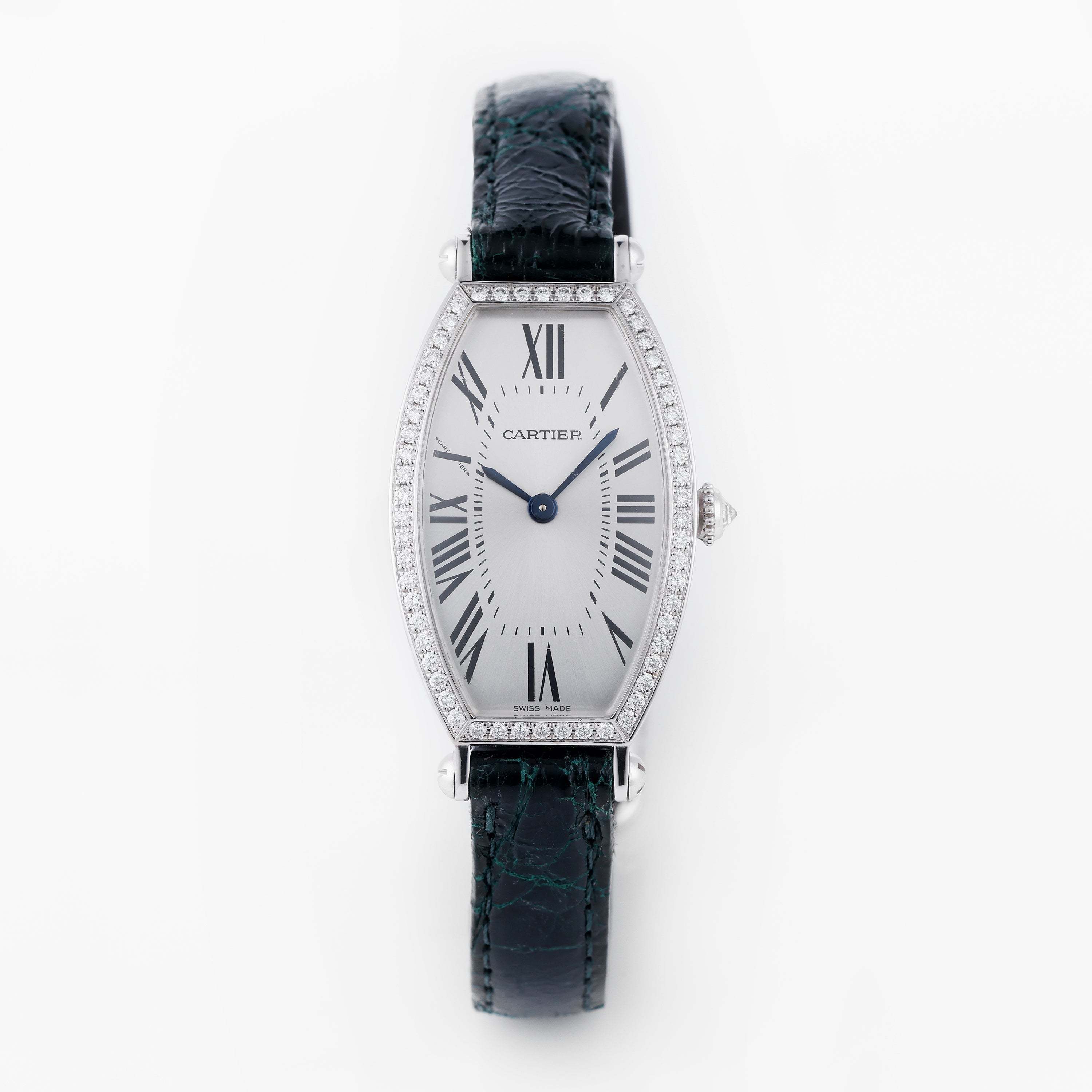 Cartier Tonneau | REF. 2711 | 18k White Gold | Diamond Bezel | Silver Dial