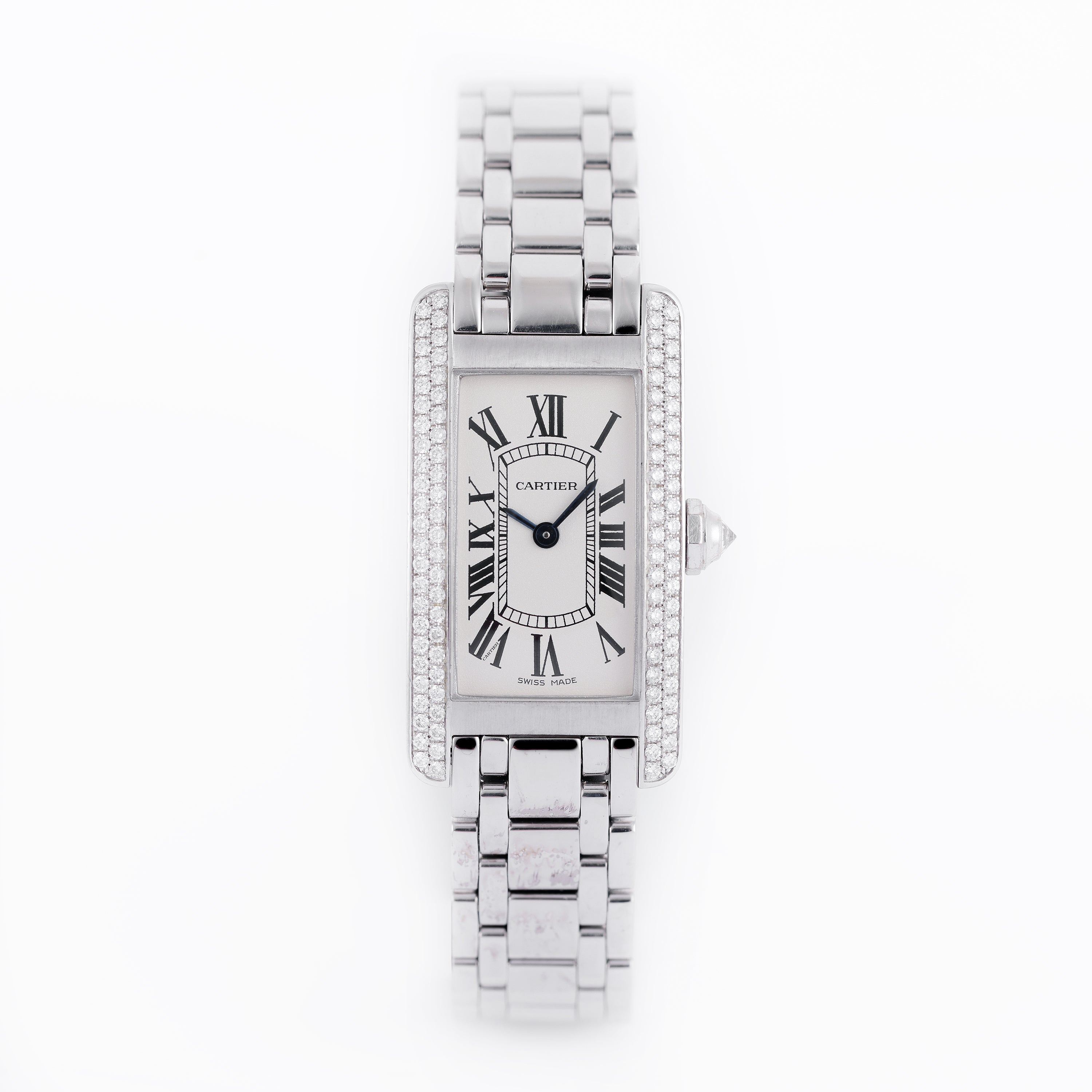 Cartier Tank Americaine | REF. 1713 | Diamond Bezel | 19mm | 18k White Gold