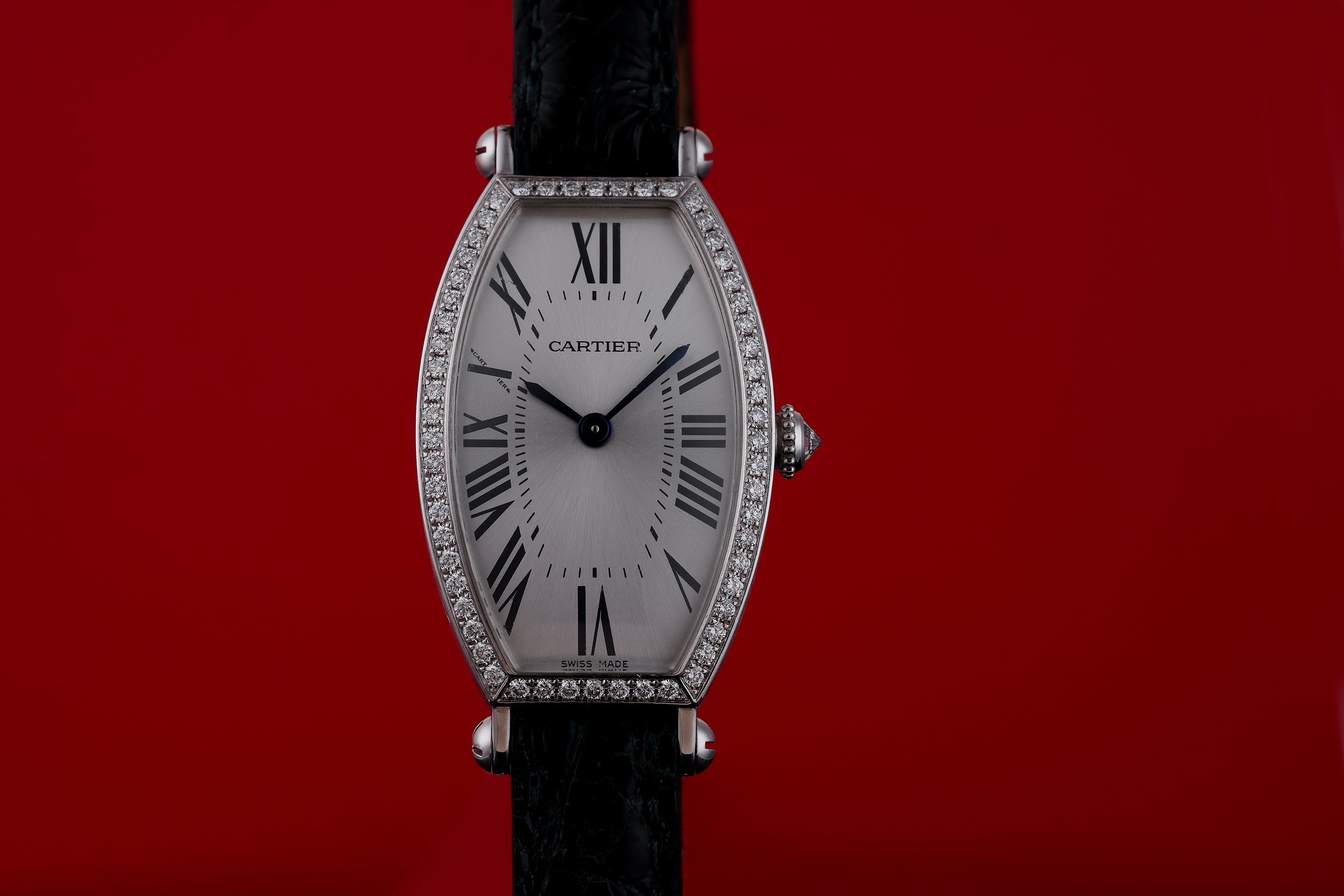 Cartier Tonneau | REF. 2711 | 18k White Gold | Diamond Bezel | Silver Dial
