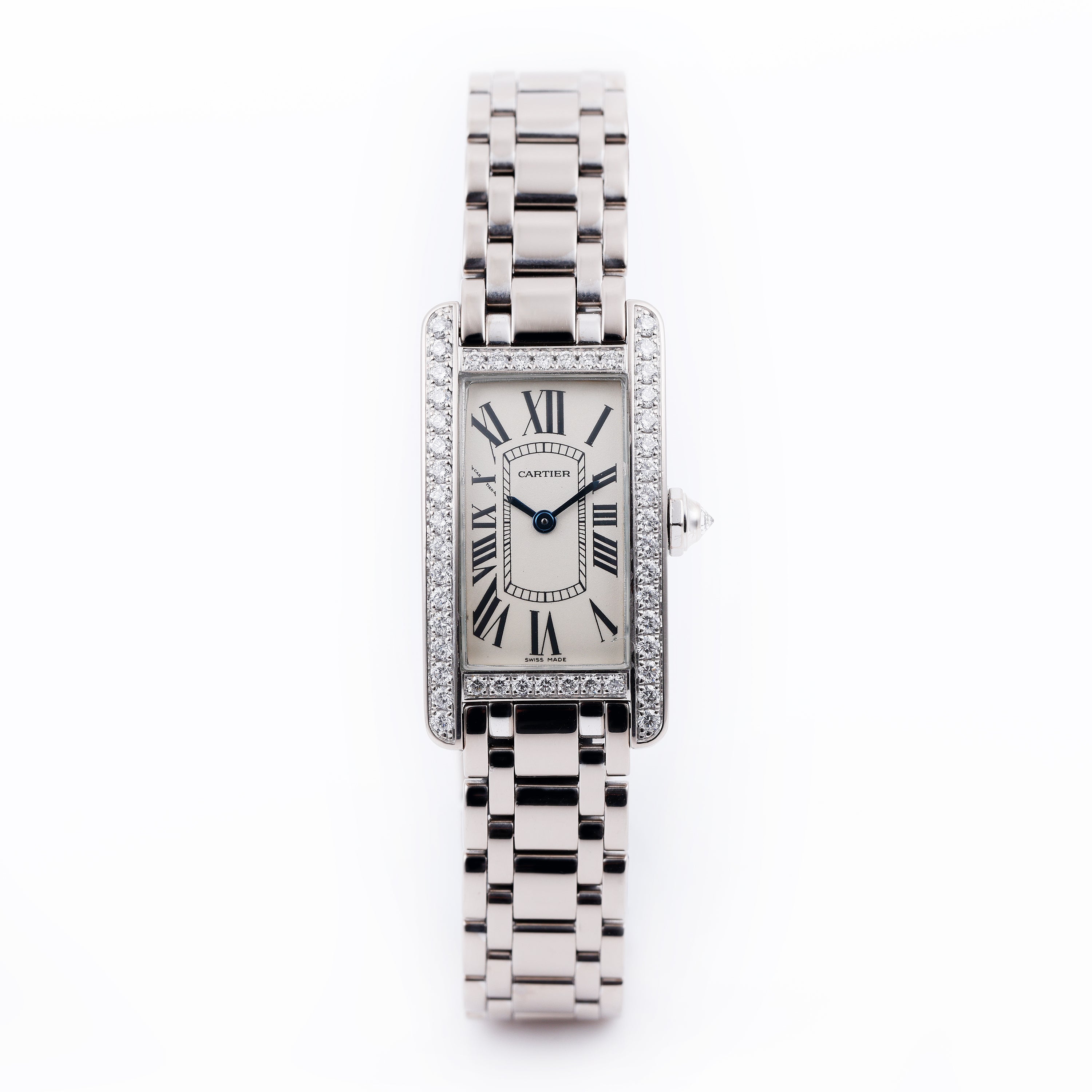 Cartier Tank Americaine | REF. 2489 | Diamond Bezel | 19mm | 18k White Gold