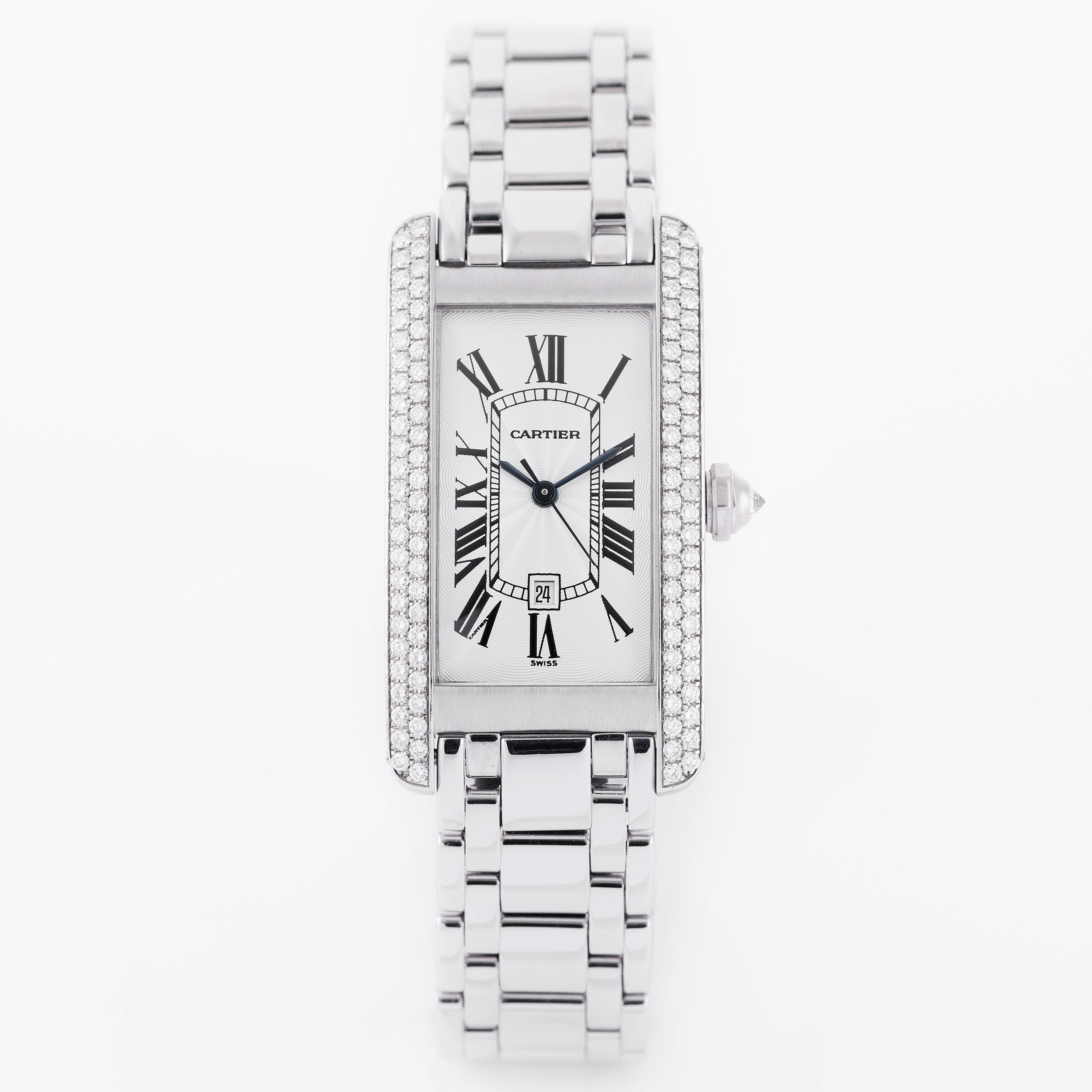 Cartier Tank Americaine | REF. 1726 | Double Row Diamond Bezel | 18k White Gold | 22.5mm