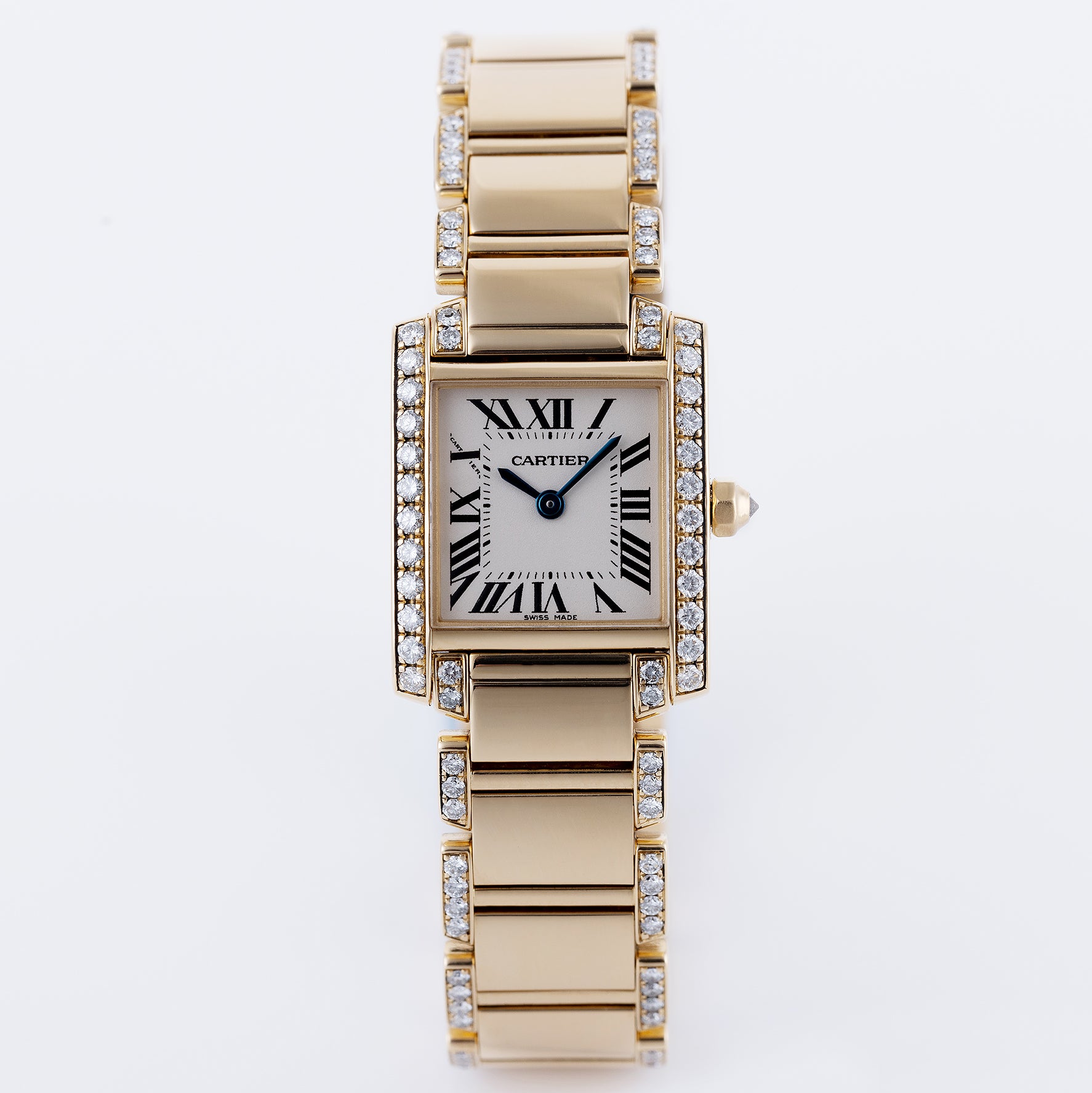 Cartier Tank Francaise | REF. 2385 | Diamond Bezel & Bracelet | 18k Yellow  Gold