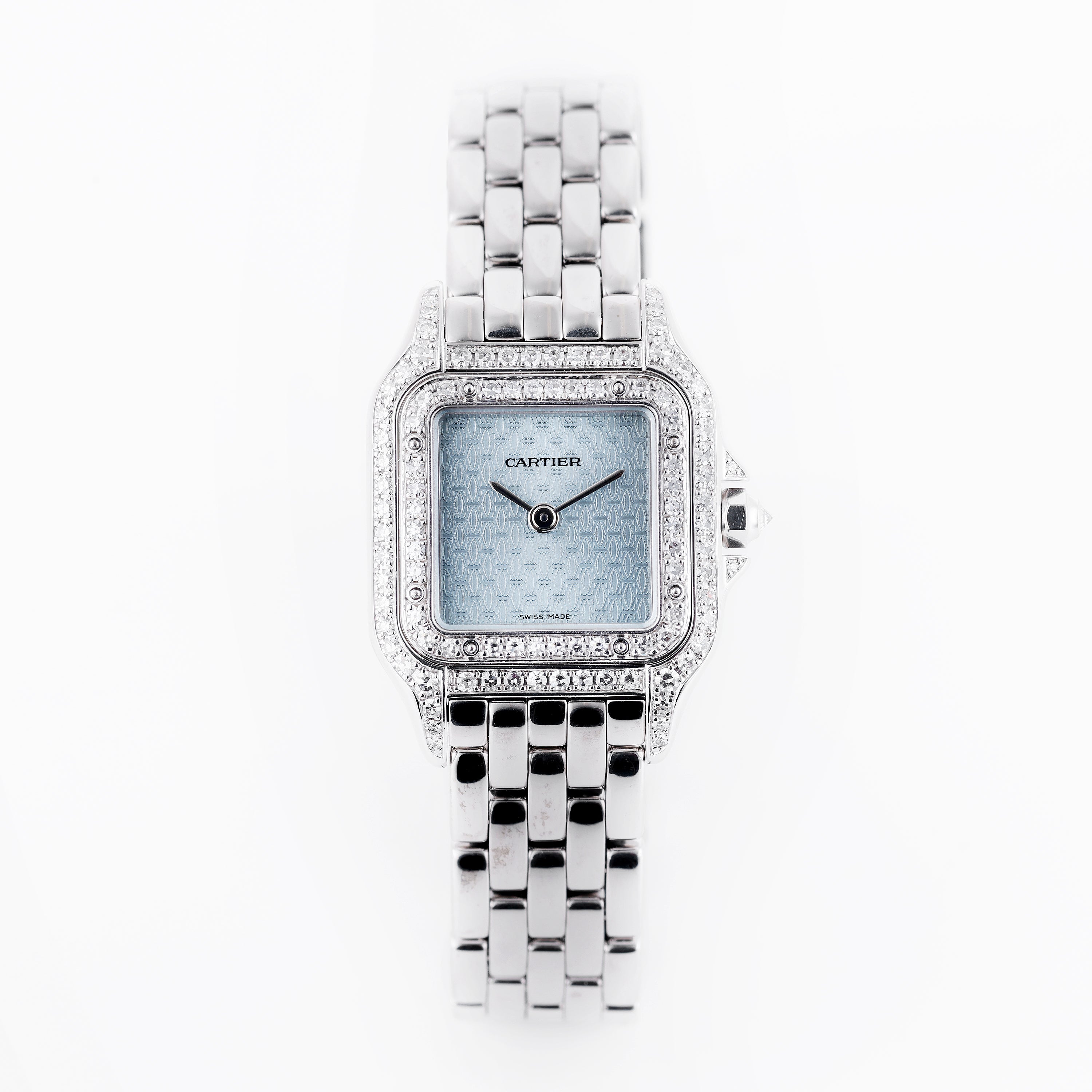 Cartier Panthere | REF. 1660 | Ice Blue Dial | Diamond Bezel, Case & Shoulders | 18k White Gold