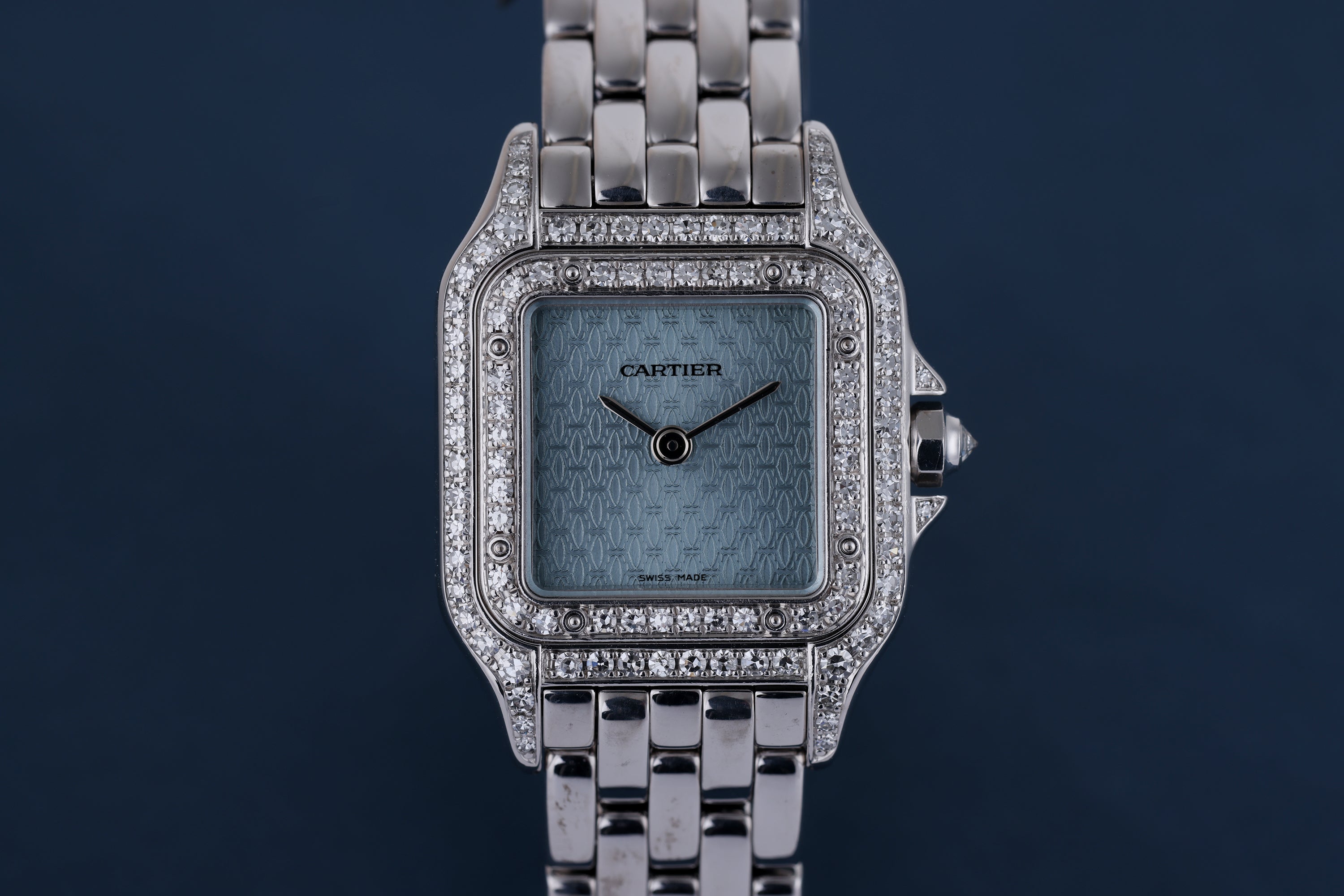Cartier Panthere | REF. 1660 | Ice Blue Dial | Diamond Bezel, Case & Shoulders | 18k White Gold