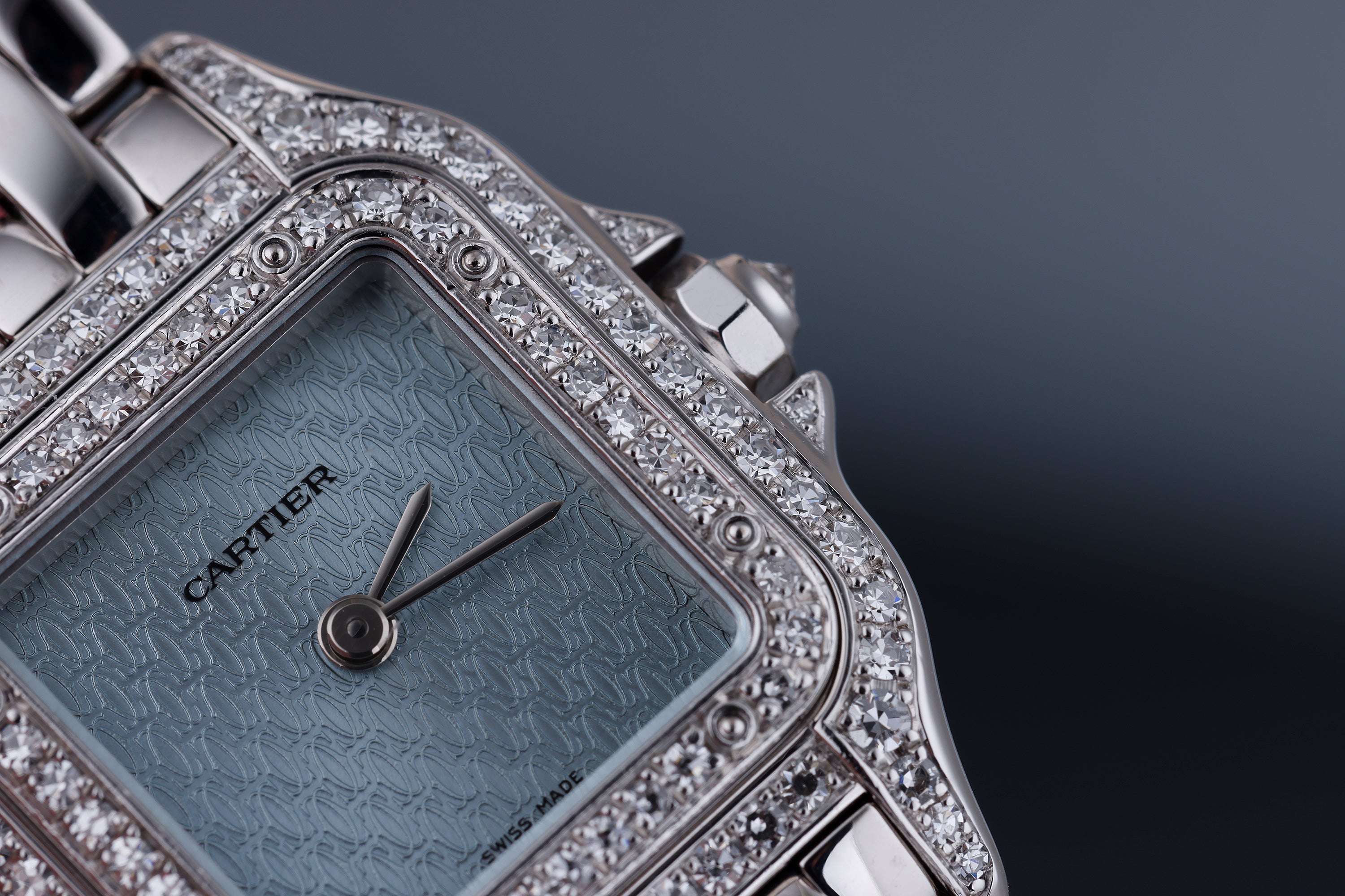 Cartier Panthere | REF. 1660 | Ice Blue Dial | Diamond Bezel, Case & Shoulders | 18k White Gold