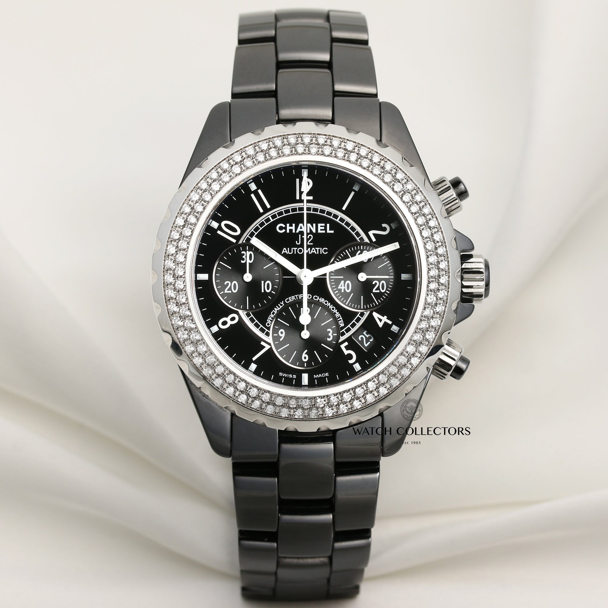 Chanel J12 Automatic Diamond Bezel Black Second Hand Watch Collectors 1