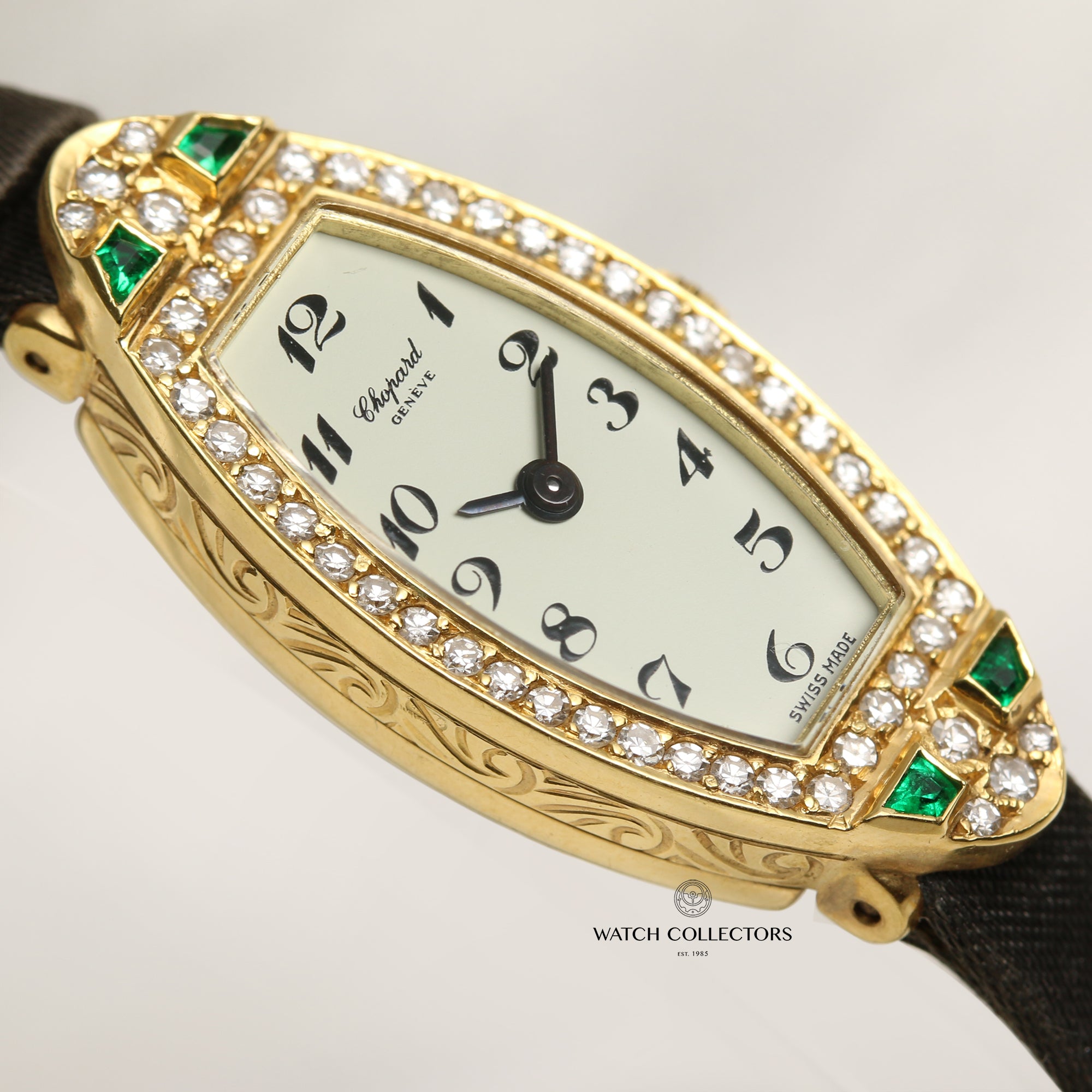 Chopard 18K Yellow Gold Diamond & Emerald Second Hand Watch Collectors 4