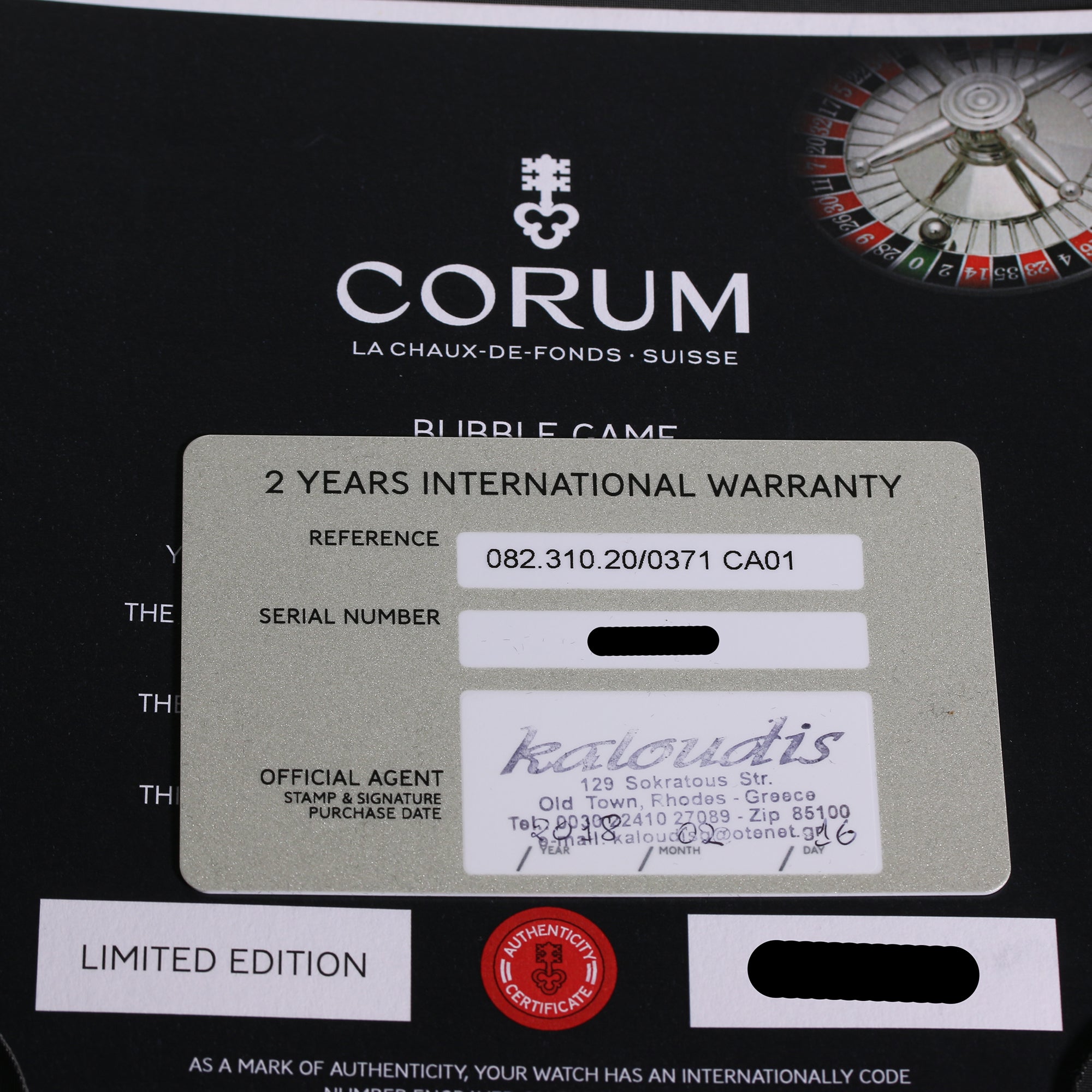 Corum 082.310.20 0371 CA01 Roulette Stainless Steel Second hand Watch Collectors 7