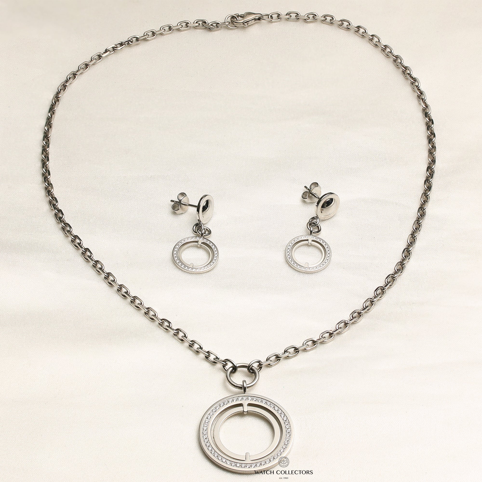 Corum Romvlvs 0840 00002 Lady Diamond Set Earring & pendant Stainless Steel Second Hand Watch Collectors 8