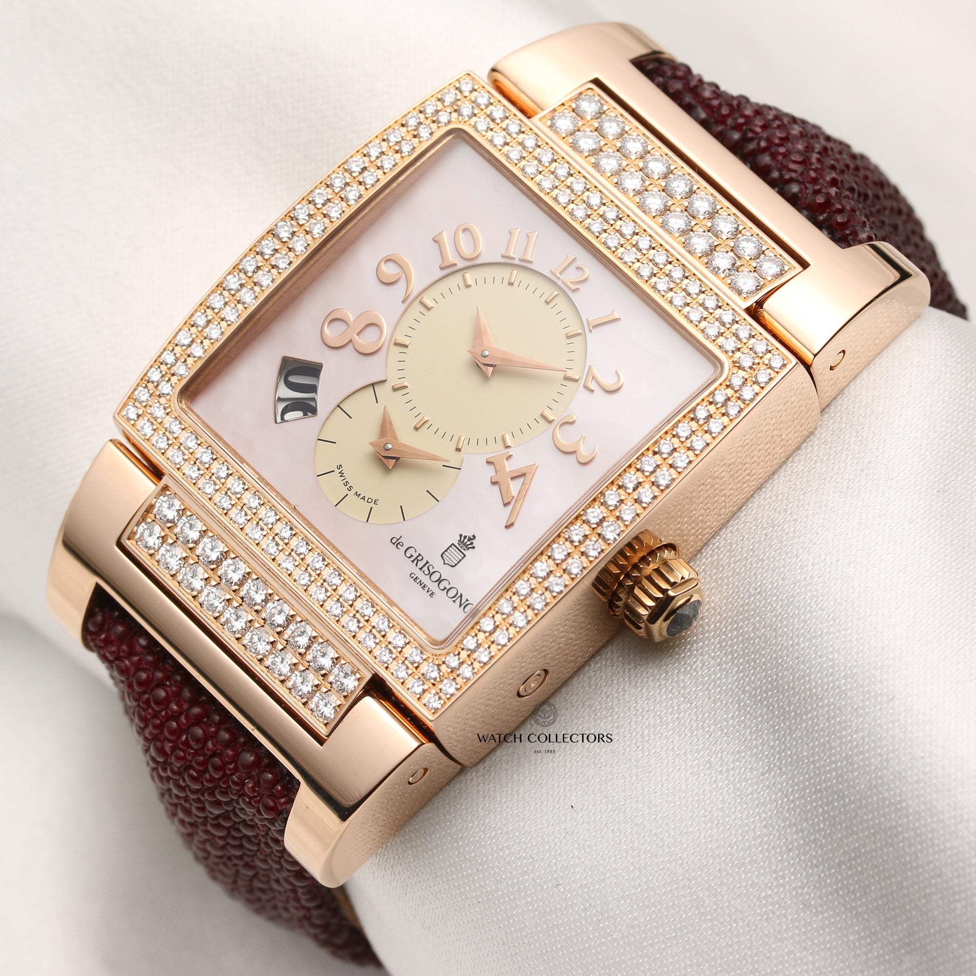 De Grisogrono Instrumento 18K Rose Gold MOP Dial & Diamond Case 005481 Second Hand Watch Collectors 3