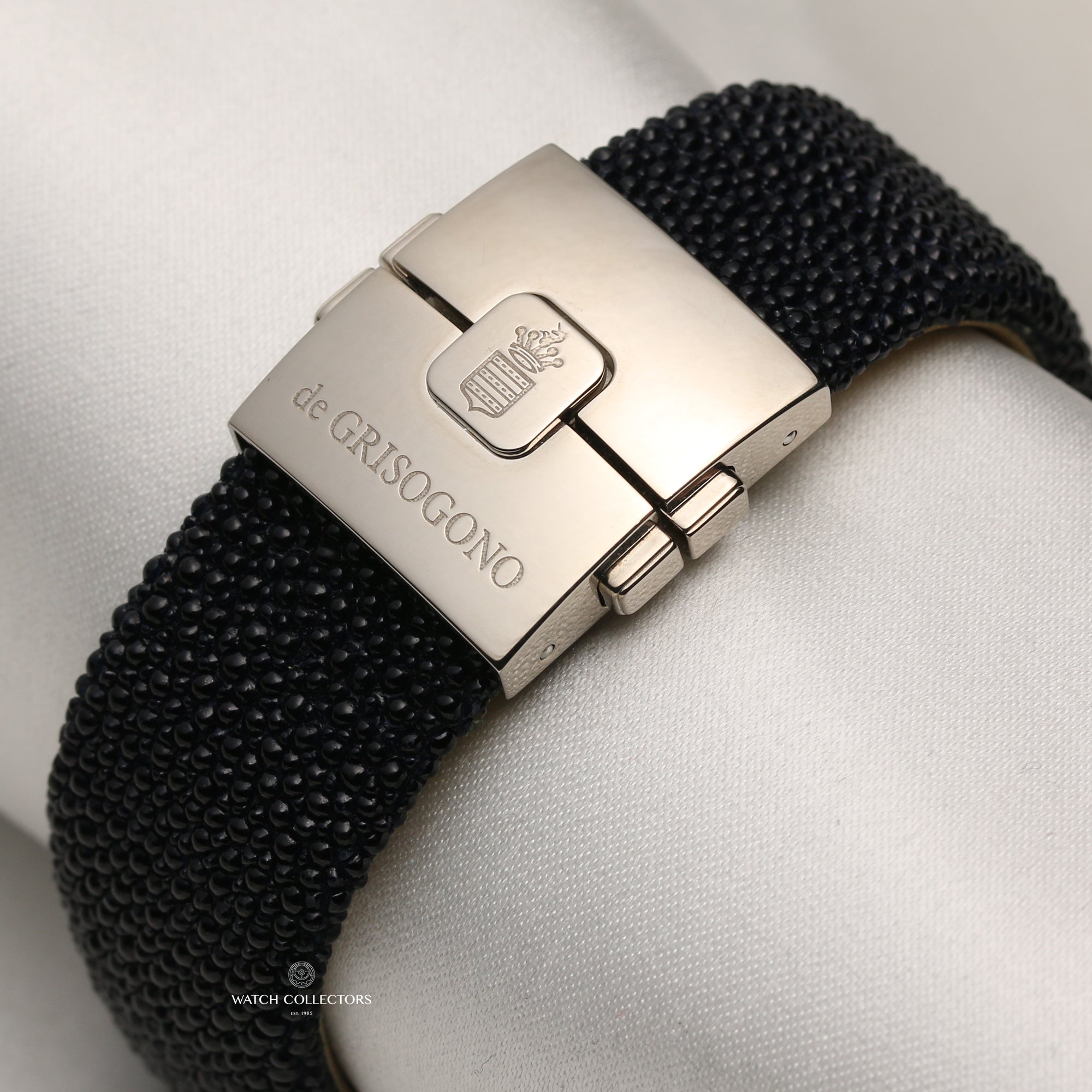 De Grisogrono Instrumento 18K White Gold Topaz & Sapphire Set Dial & Case 006387 Second Hand Watch Collectors 8