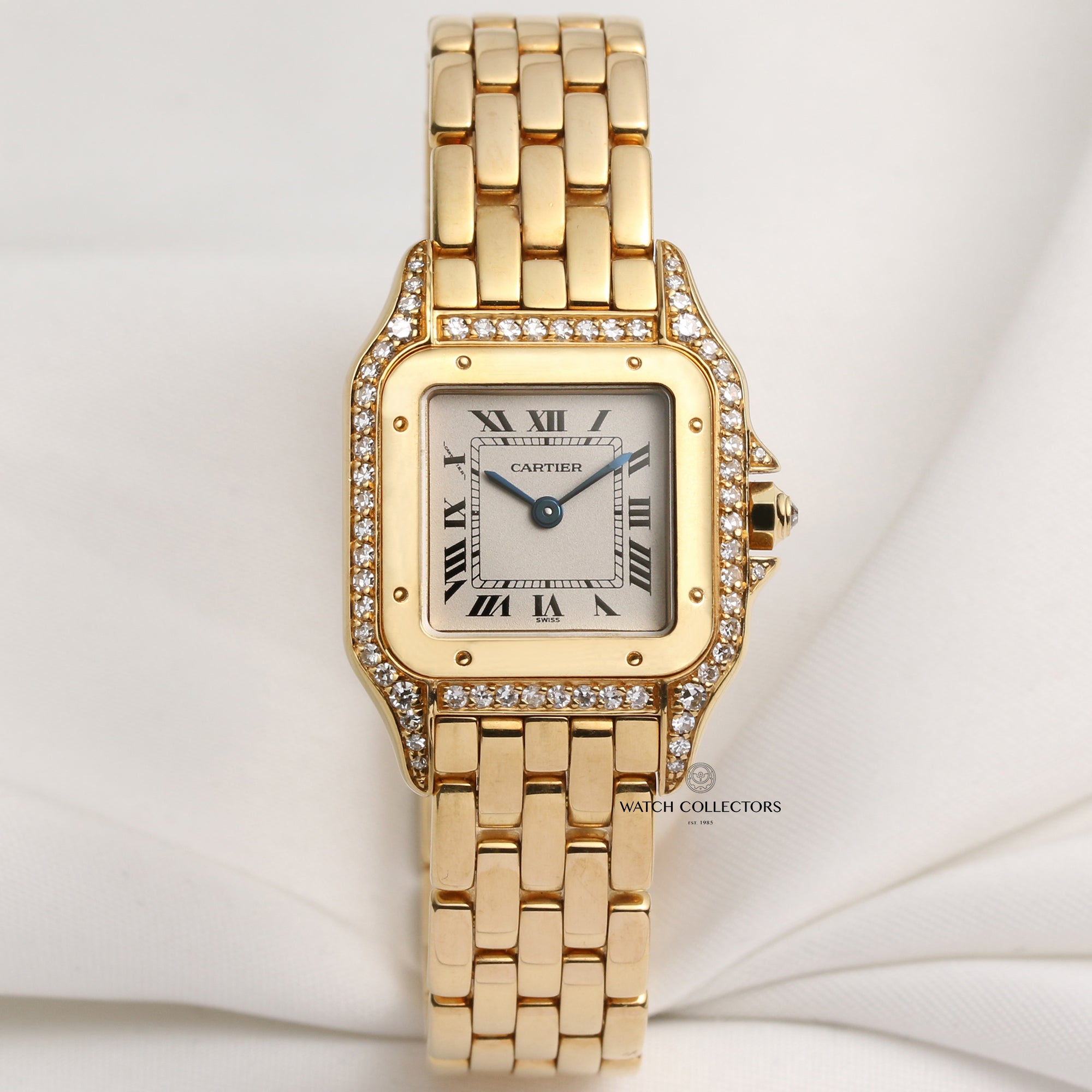 Factory-Cartier-Panthere-18K-Yellow-Gold-Diamond-Bezel-Shoulder-Second-Hand-Watch-Collectors-1