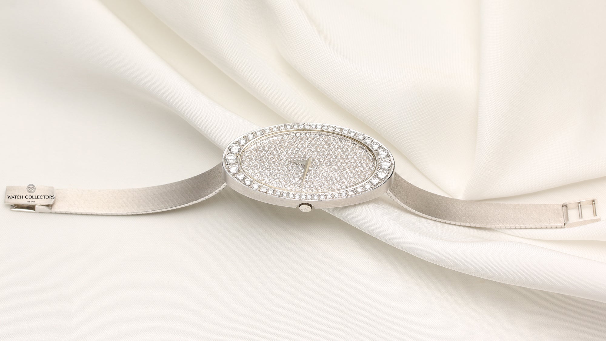 Factory Chopard 18K White Gold Pave Diamond Second Hand Watch Collectors 6