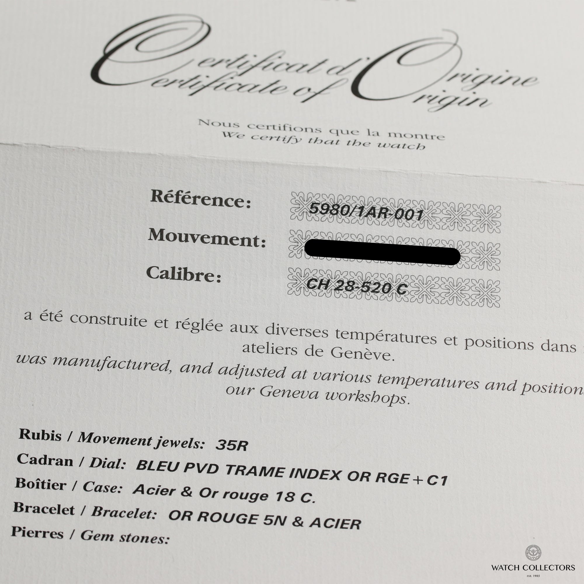 Factory Sealed Patek Philippe 5980 1AR-001 Steel & 18K Rose Gold Second Hand Watch Collectors 12