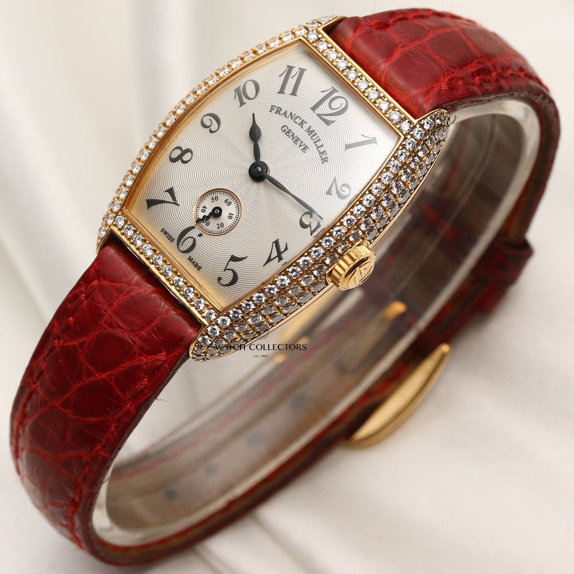 Franck Muller 18K Yellow Gold Diamond Bezel Second Hand Watch Collectors 3