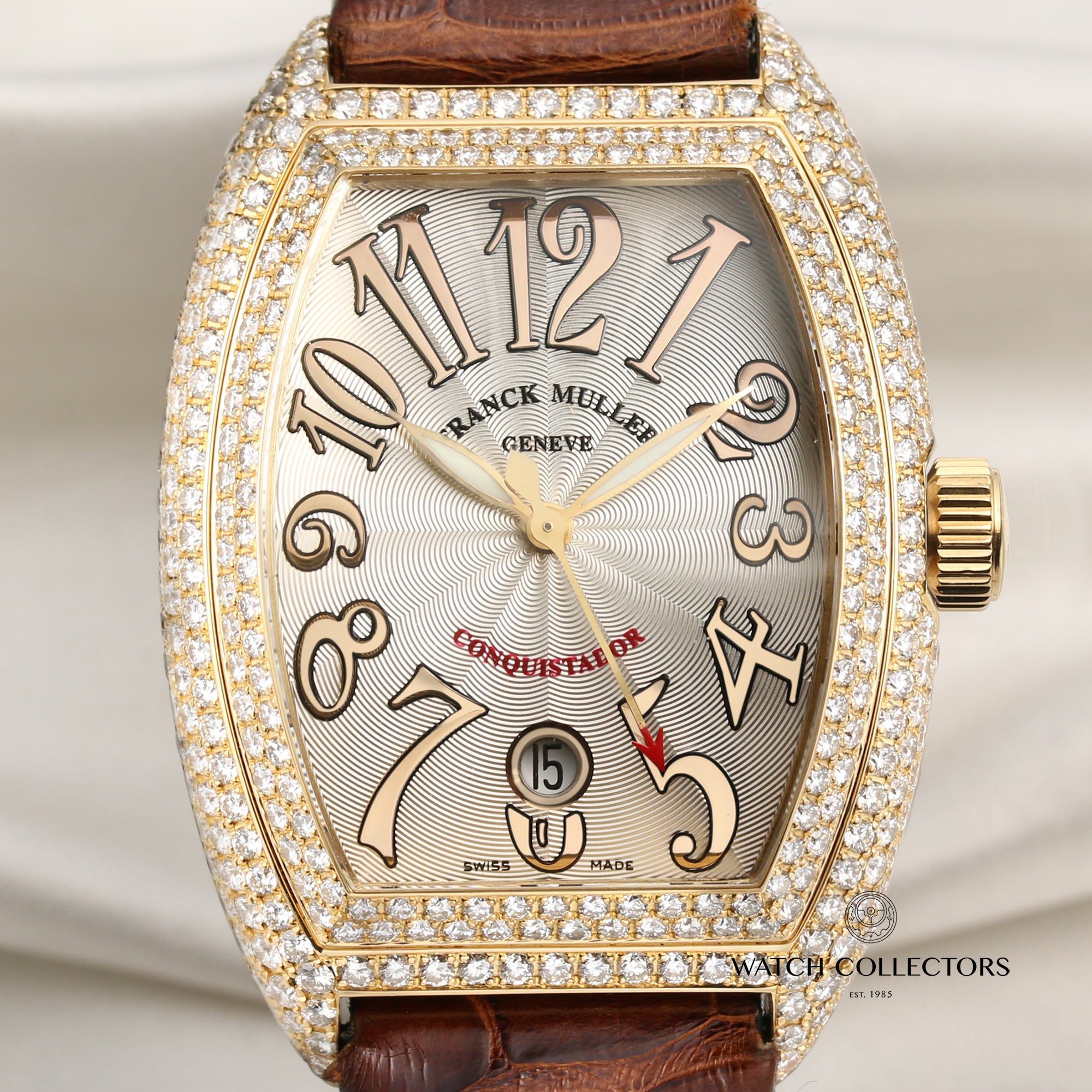 Franck Muller Conquistador 8002 SC D 18K Yellow Gold Diamond Second Hand Watch Collectors 2