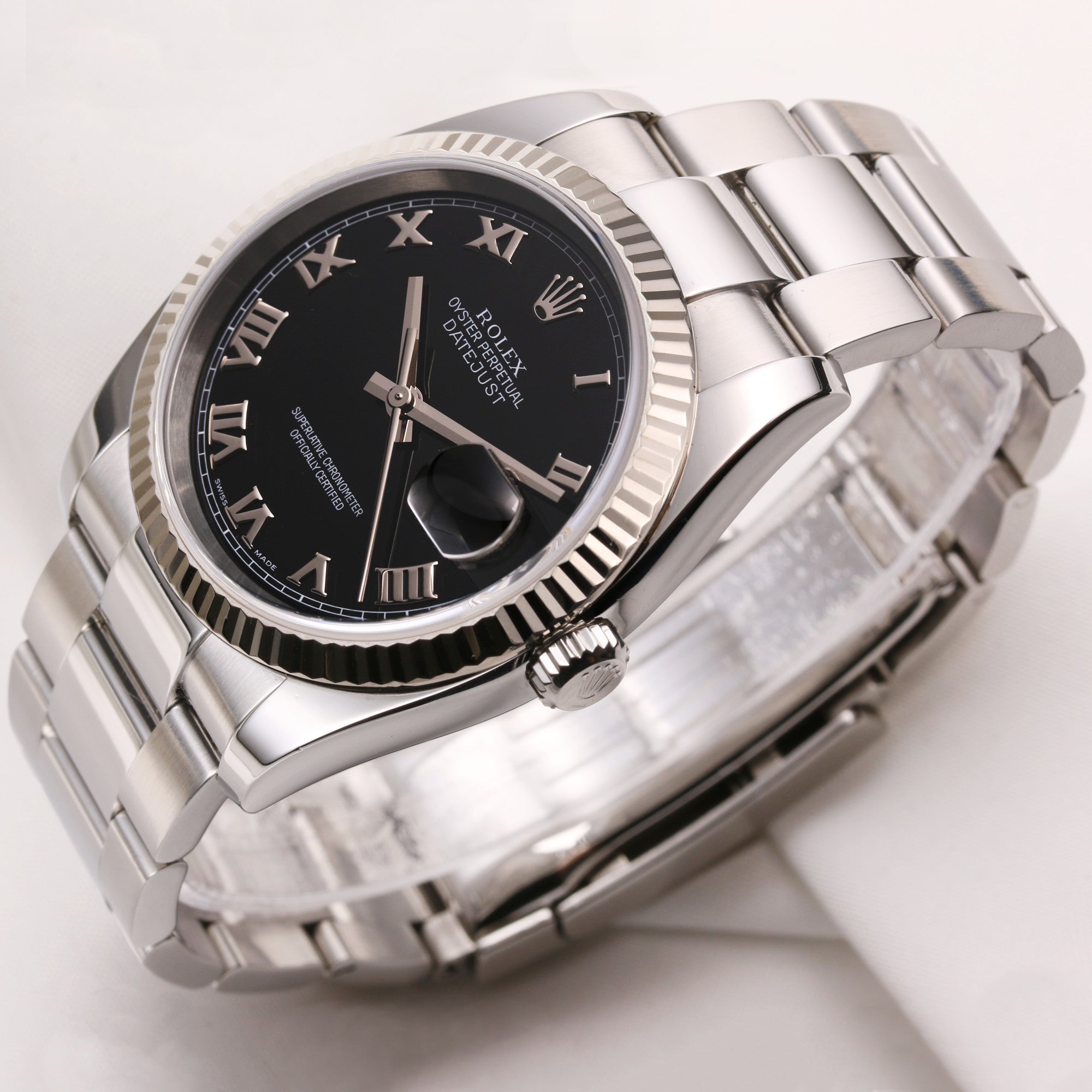 Full Set Rolex DateJust 116234 Sta0inless Steel & 18K White Gold Bezel Second Hand Watch Collectors 3