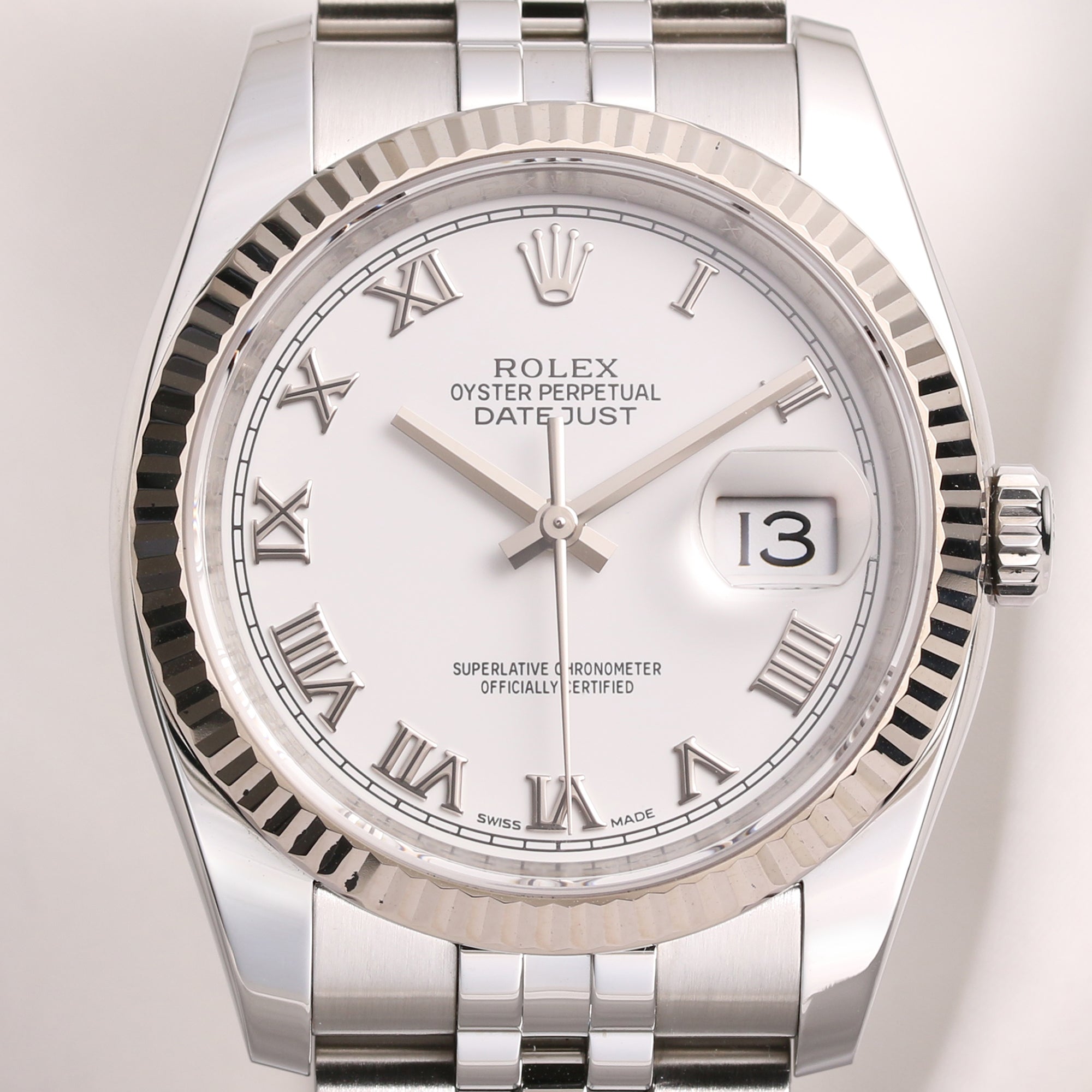 Full Set Rolex DateJust 116234 Stainless Steel 18K White Gold Bezel Second Hand Watch Collectors 2