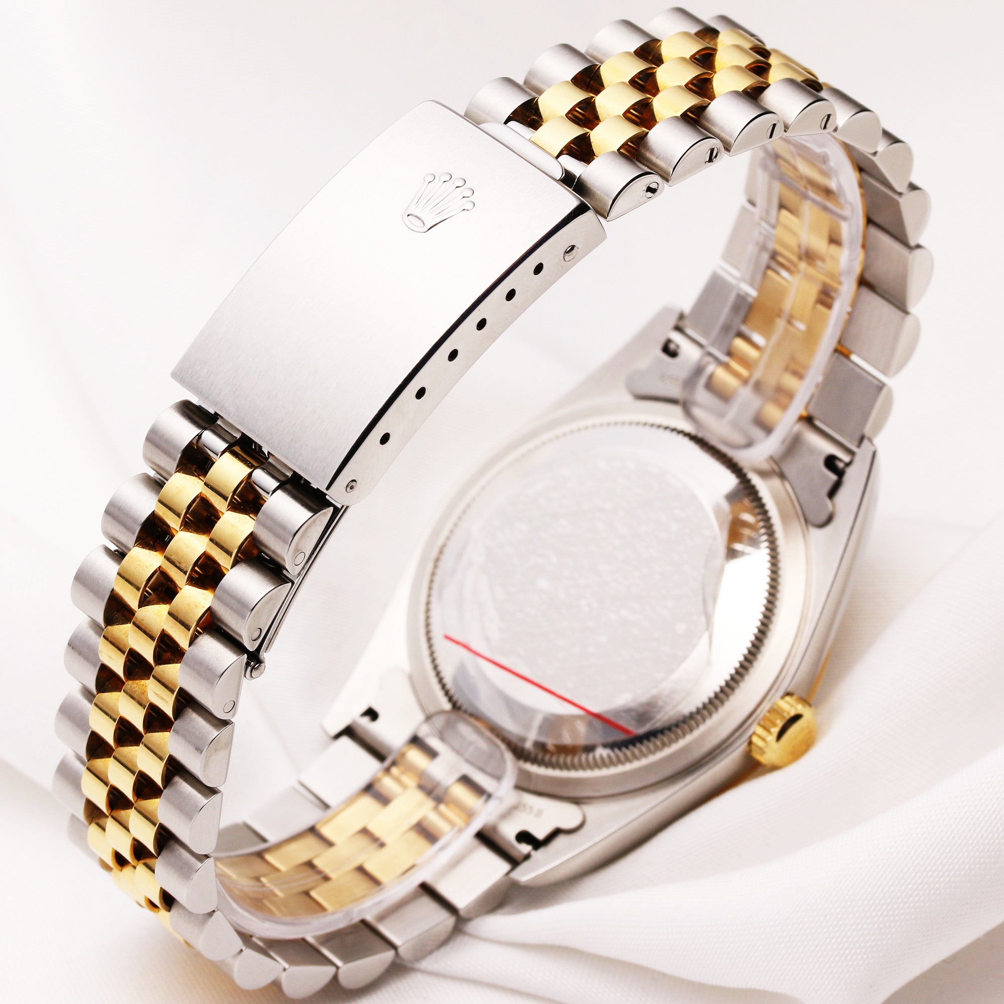 Full Set Rolex DateJust 16233 Steel & Gold Champagne Dial Jubilee Bracelet Second Hand Watch Collectors 5