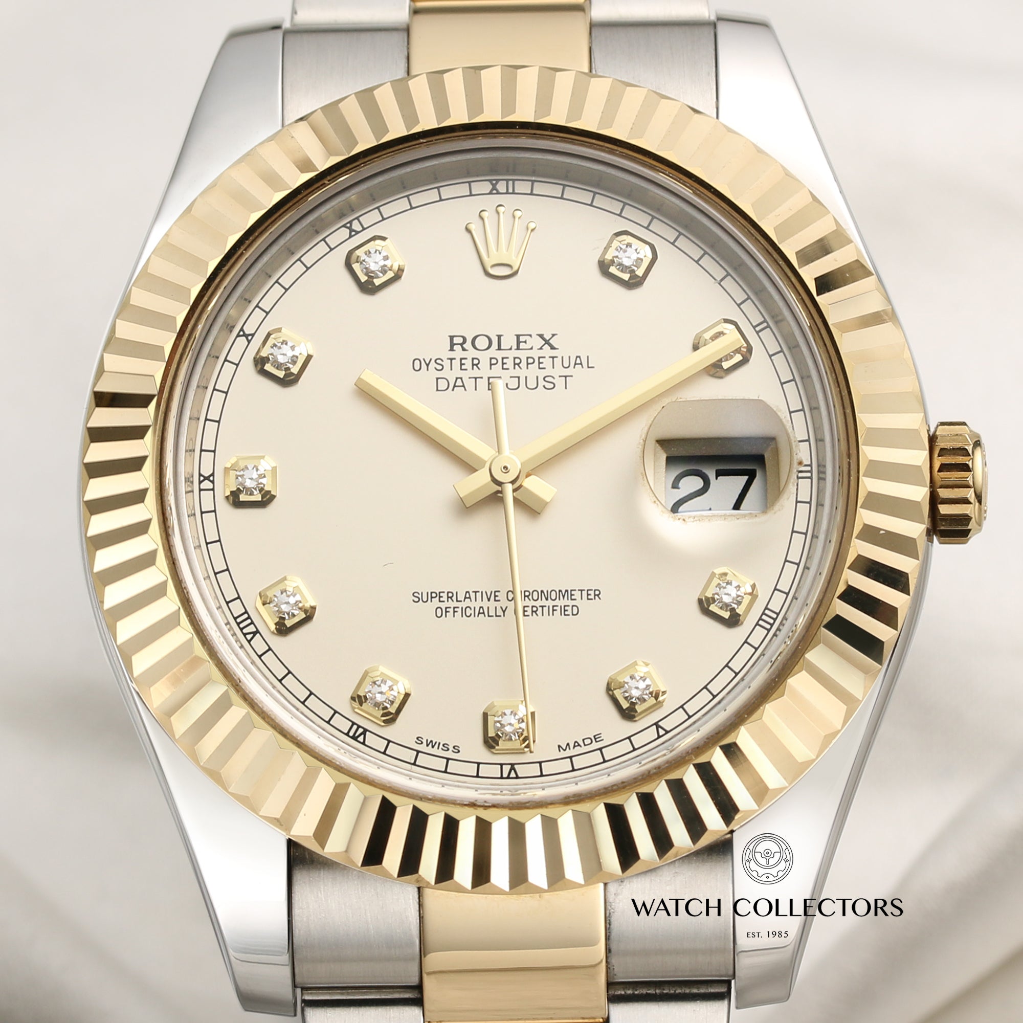 Full Set Rolex DateJust II 116333 Steel & Gold Diamond Dial Second Hand Watch Collectors 2