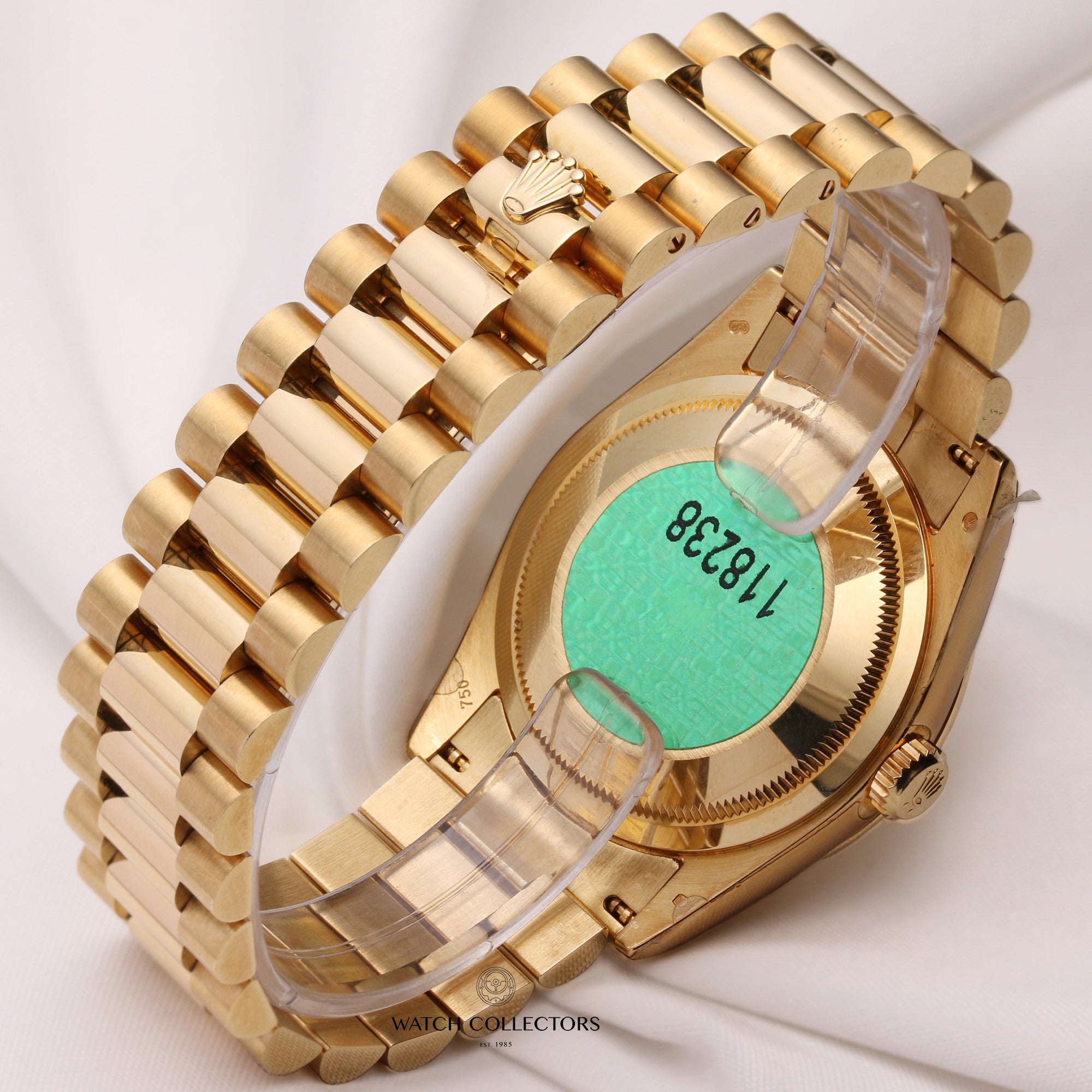 Full-Set-Rolex-Day-Date-118238-Champagne-Diamond-18K-Yellow-Gold-Second-Hand-Watch-Collectors-5-1