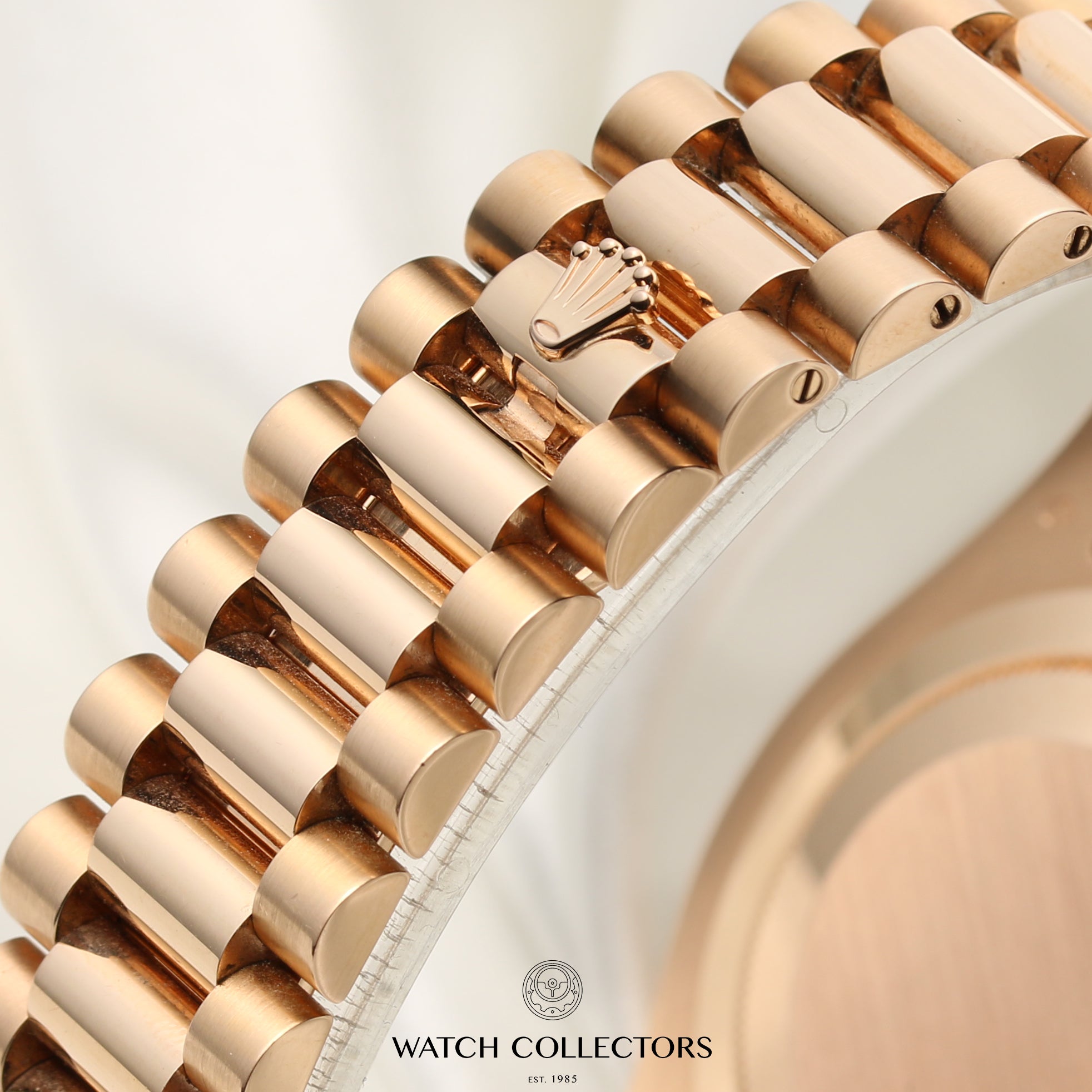 Full Set Rolex Day-Date II 218235 18K Rose Gold Baguette Diamond Ruby Black Dial Second Hand Watch Collectors 9