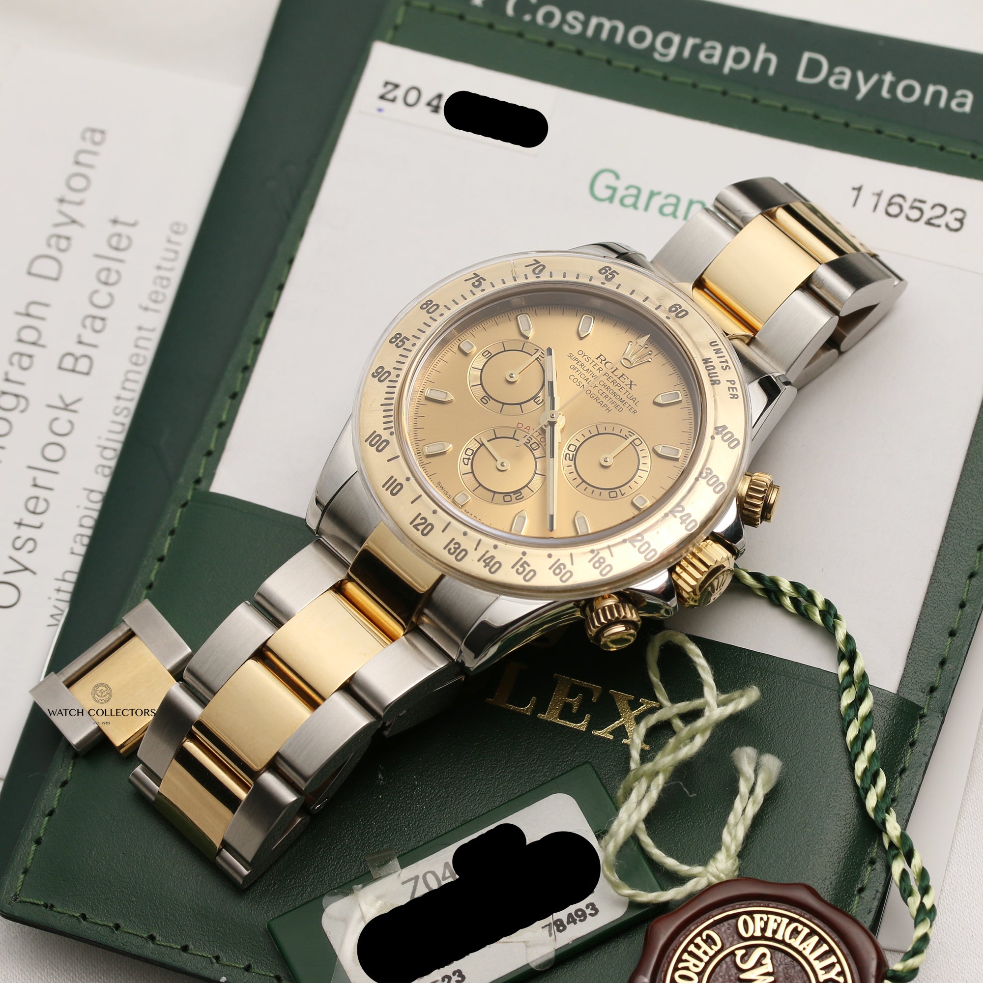 Full Set Rolex Daytona 116523 Steel & Gold Second Hand Watch Collectors 9