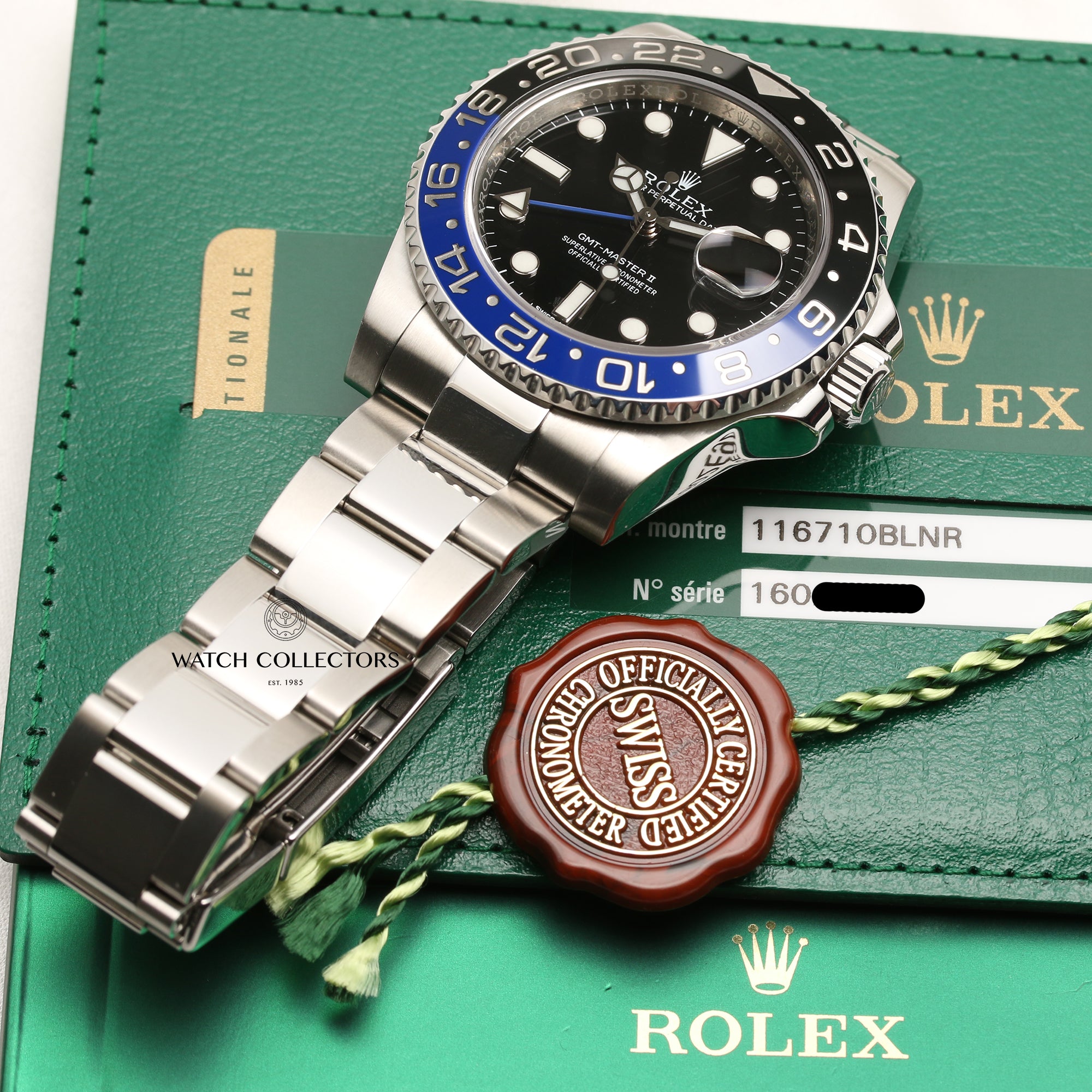 Full Set Rolex GMT-Master II 116710BLNR Batman Stainless Steel 160 Second Hand Watch Collectors 8