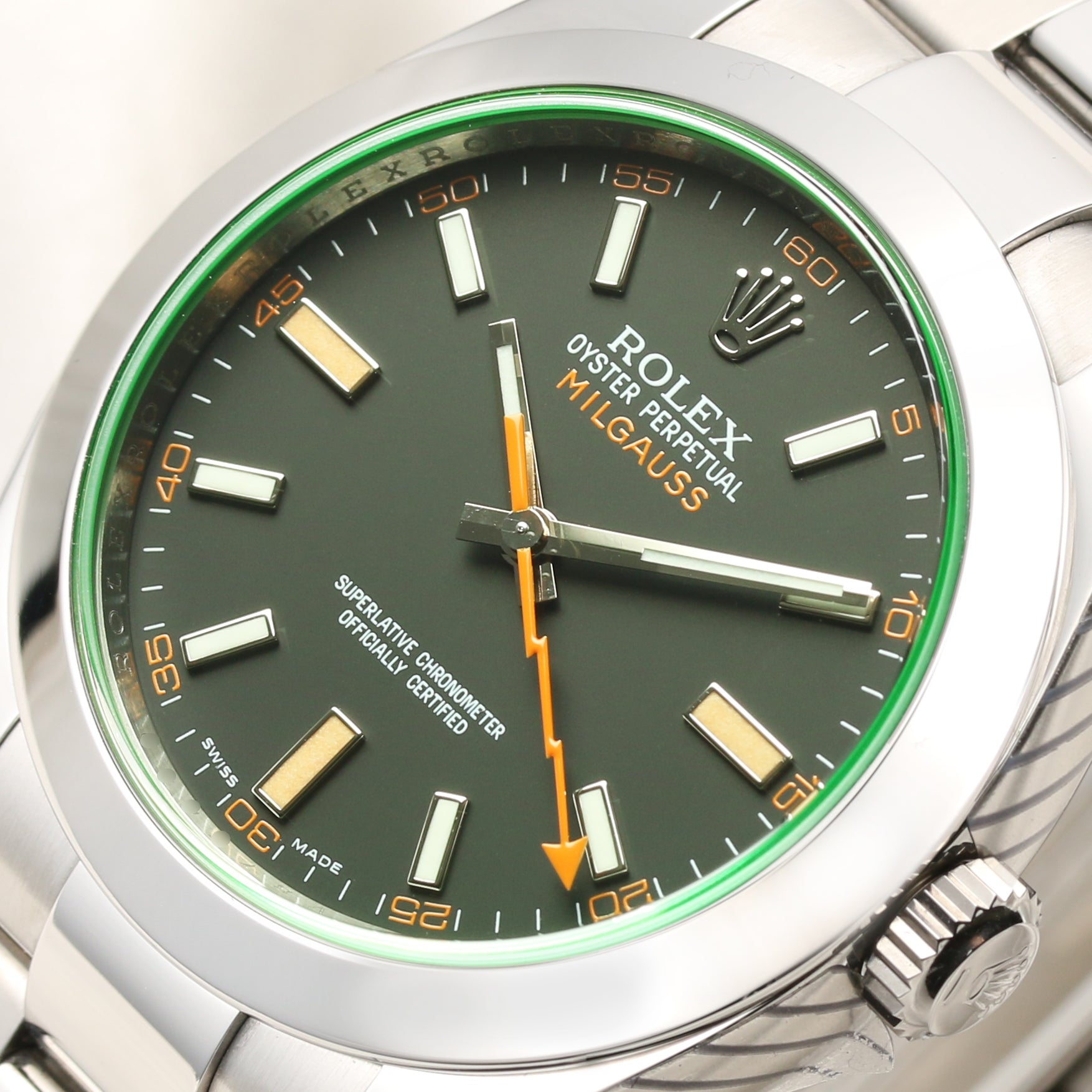 Full Set Rolex Milgauss 116400GV Stainless Steel Second Hand Watch Collectors 4