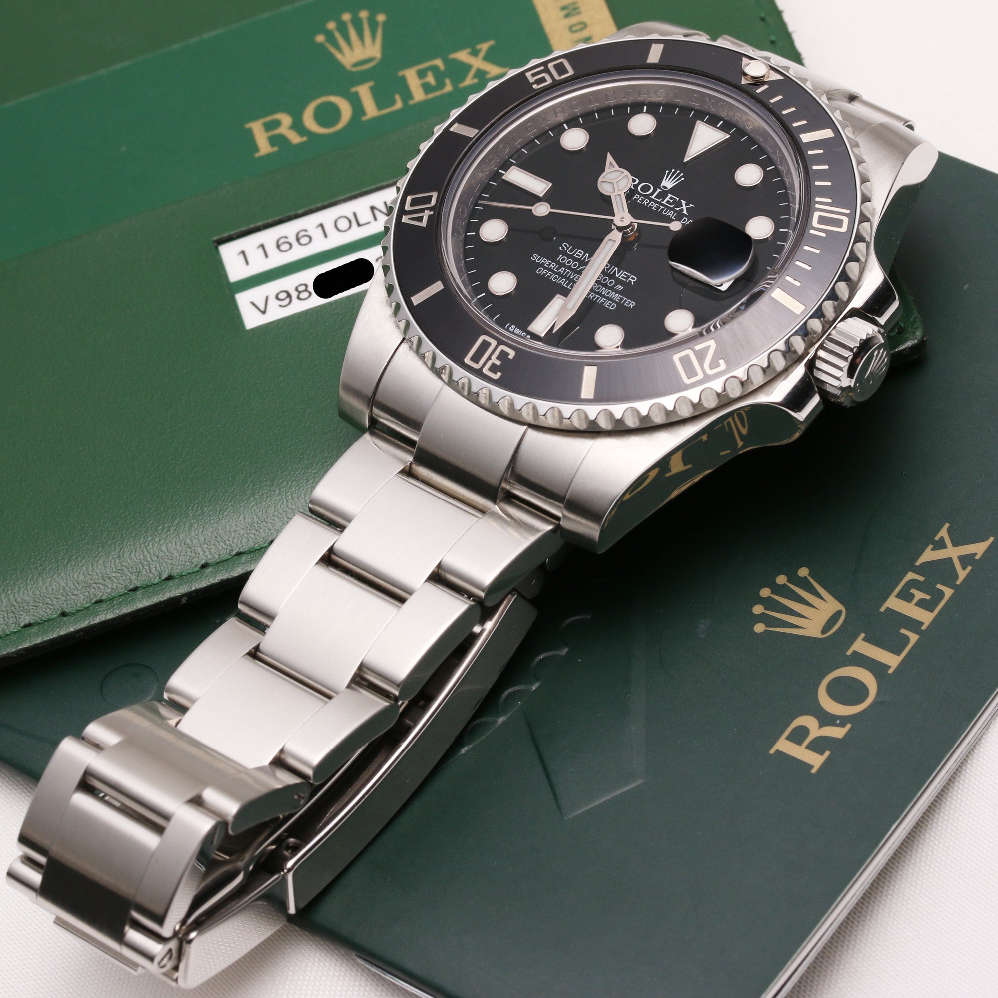 Full Set Rolex Submariner 116610 LN Ceramic Black Dial Stainless Steel Second Hand Watch Collectors 7