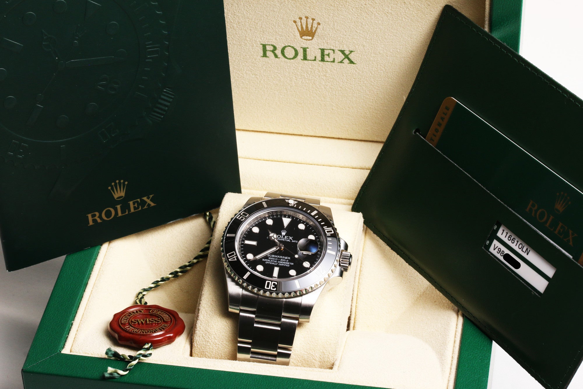 Full Set Rolex Submariner 116610 LN Ceramic Black Dial Stainless Steel Second Hand Watch Collectors 8