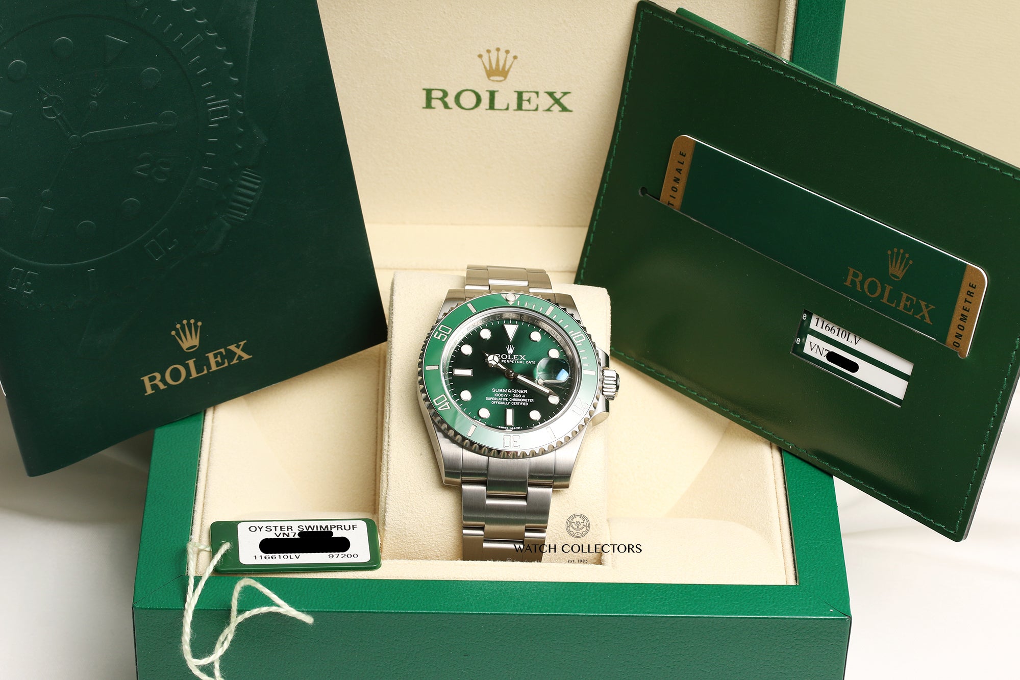 Full Set Rolex Submariner 116610LV Hulk Stainless Steel Second Hand Watch Collectors 11