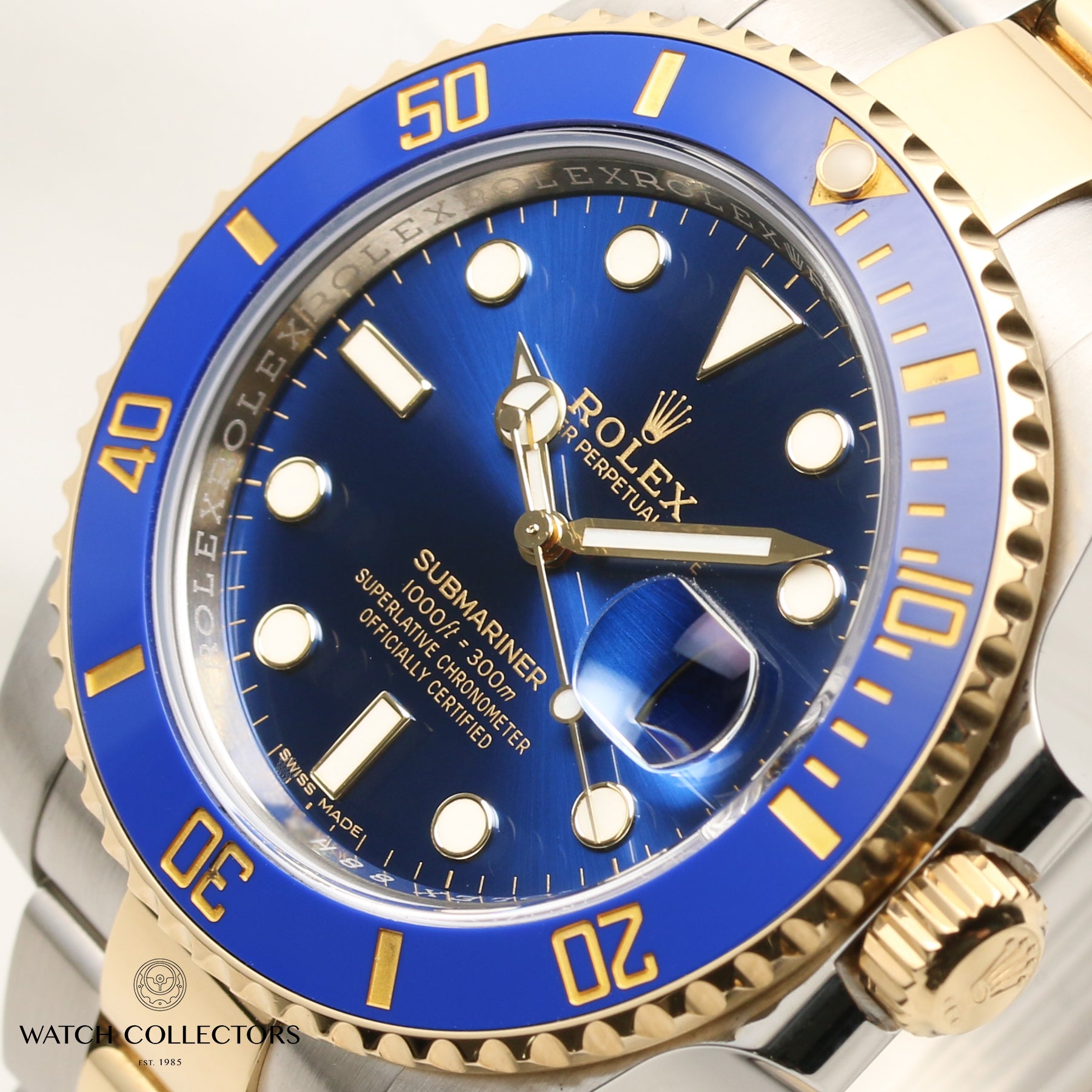 Full Set Rolex Submariner 116613LB Steel & Gold Blue Bezel Second Hand Watch Collectors 6