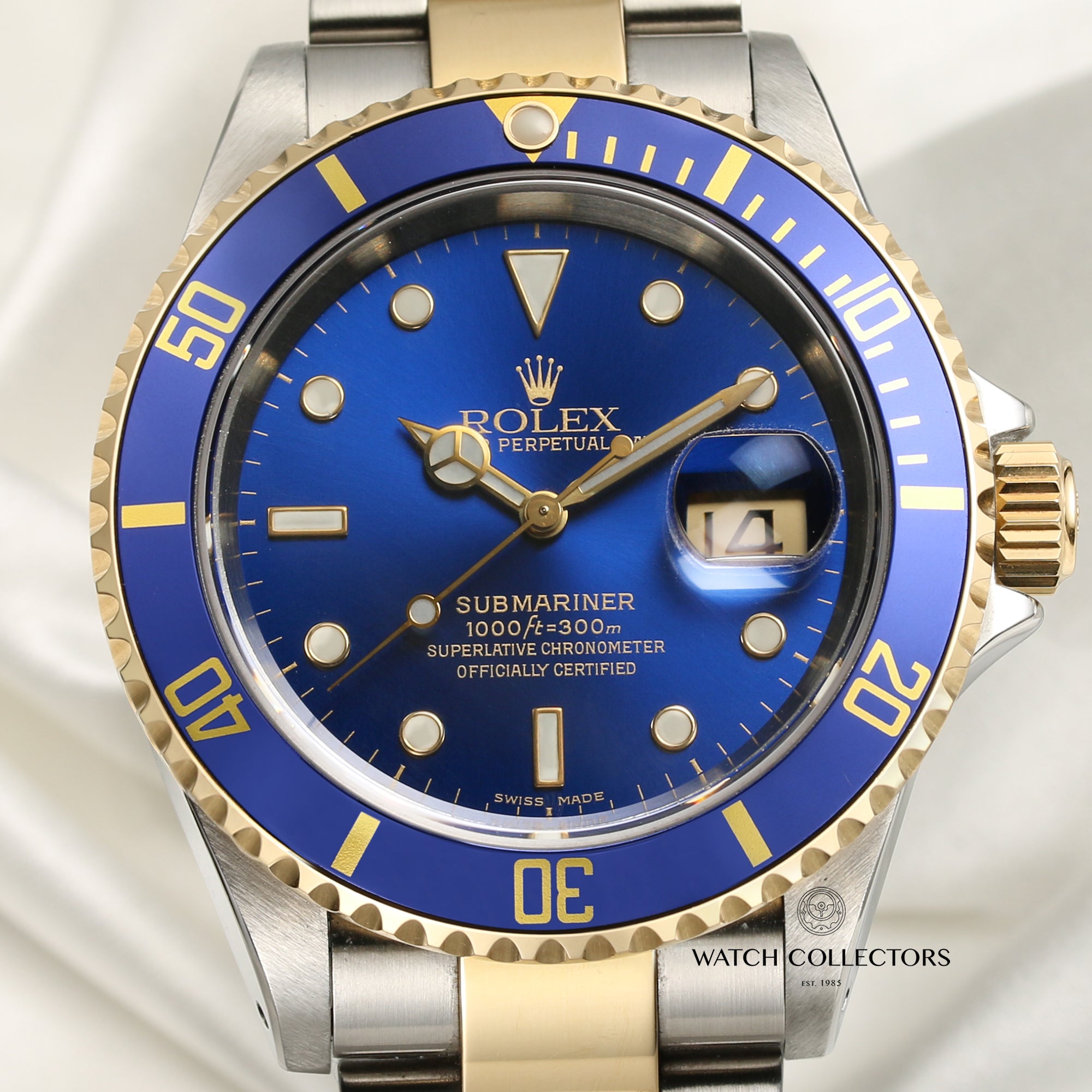 Full Set Rolex Submariner 16613 Steel & Gold Blue Second Hand Watch Collectors 2