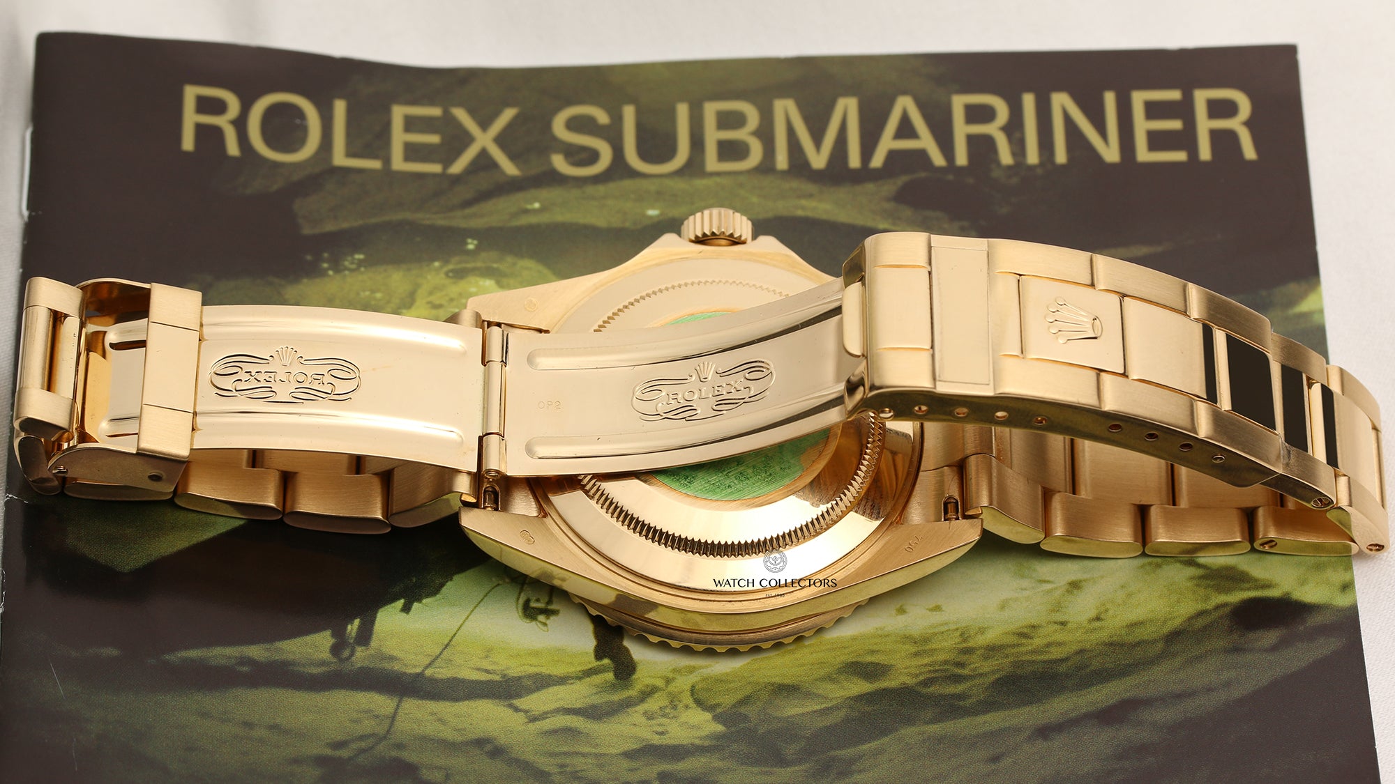 Full Set Rolex Submariner 16618 18K Yellow Gold Blue Second Hand Watch Collectors 7