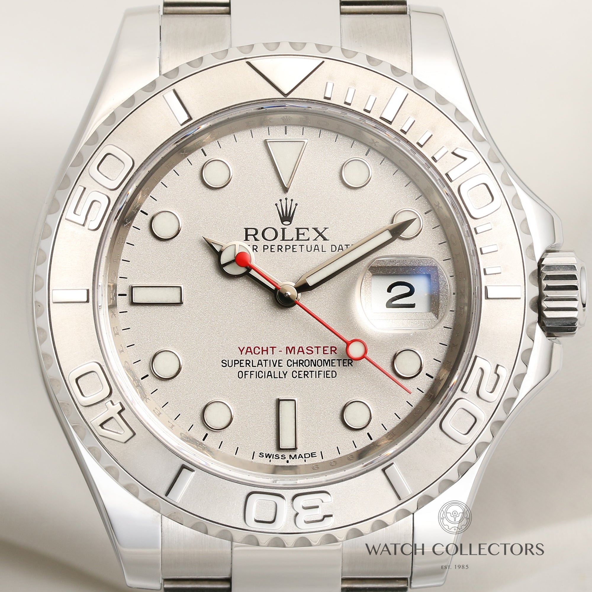 Full-Set Rolex Yacht-Master 116622 Stainless Steel Platinum Bezel Second Hand Watch Collectors 2