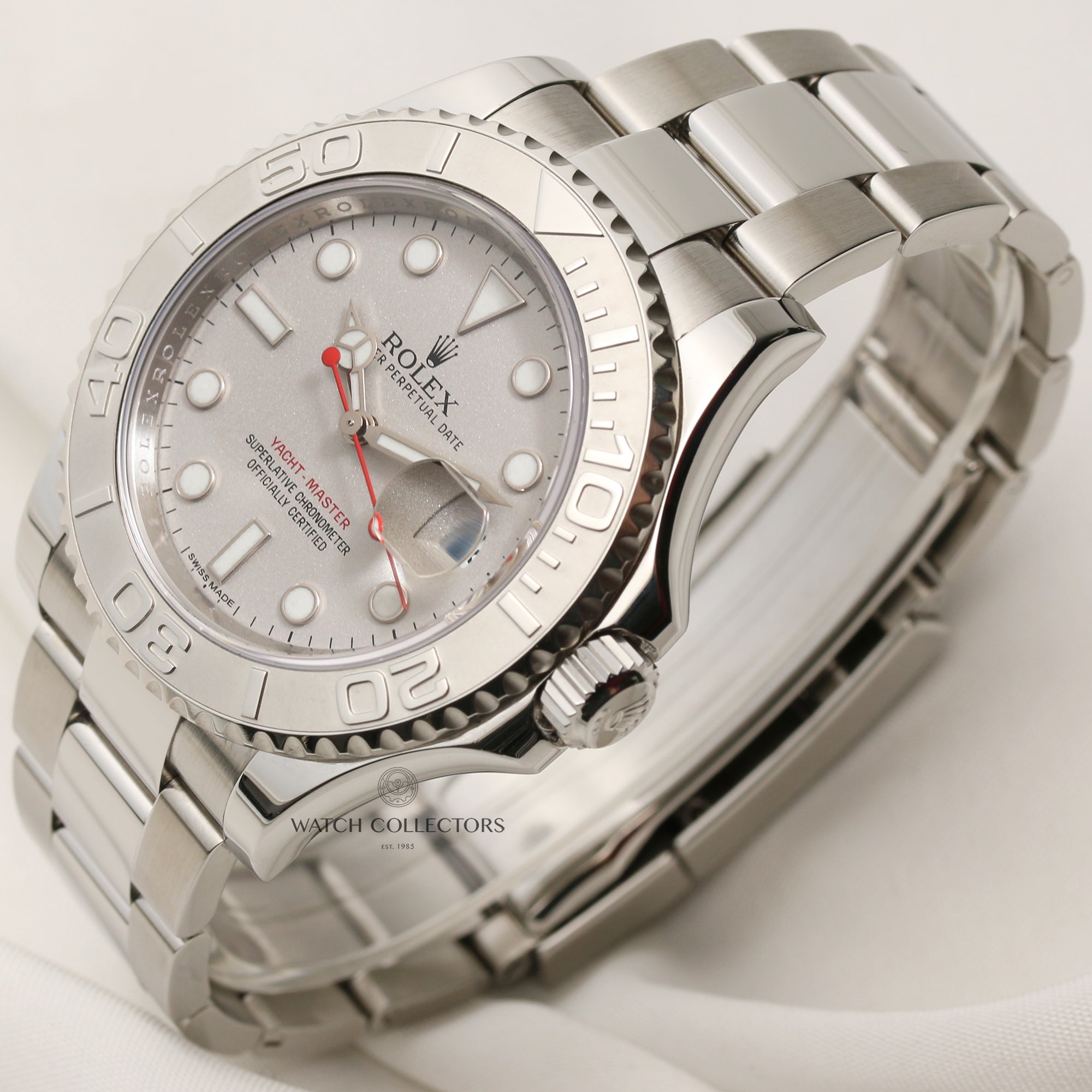 Full-Set Rolex Yacht-Master 116622 Stainless Steel Platinum Bezel Second Hand Watch Collectors 3