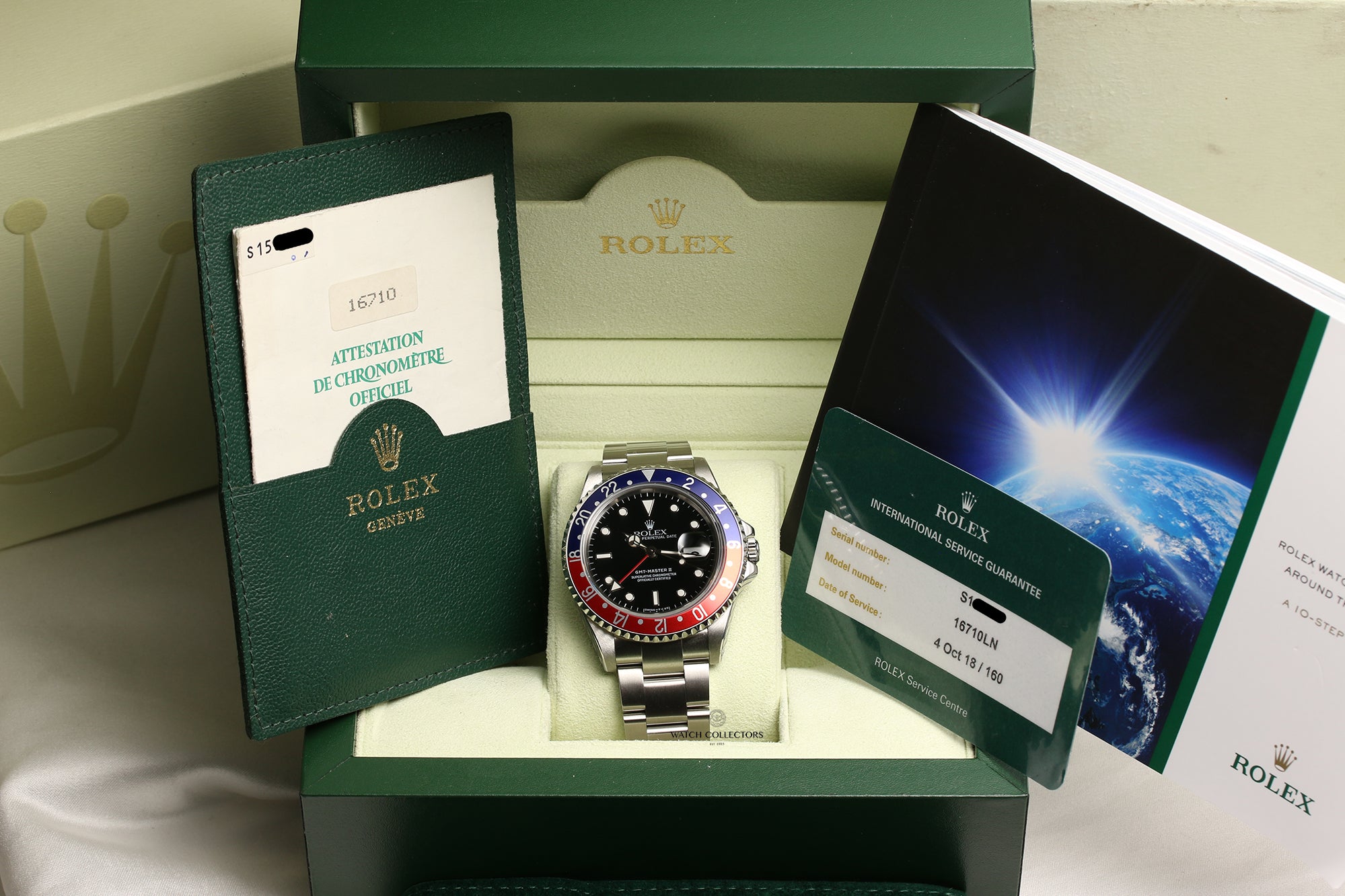 Full Set Service Sticker Rolex GMT-Master II 16710 Pepsi Stainless Steel Second Hand Watch Collectors 12