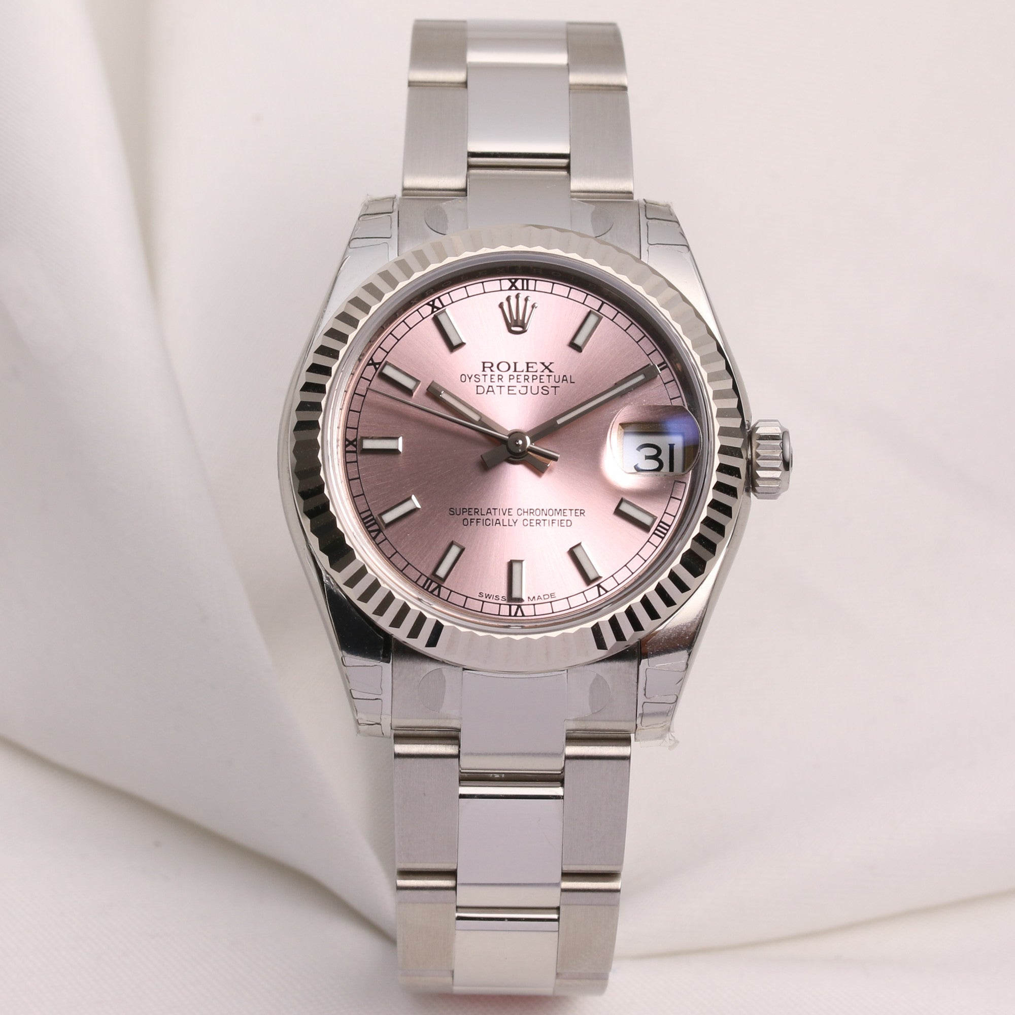 Full Set Unworn Midsize DateJust 178274 Stainless Steel & 18K White Gold Bezel Second Hand Watch Collectors 1