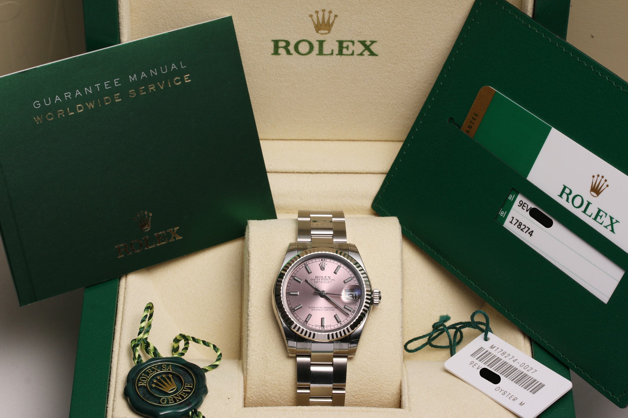 Full Set Unworn Midsize DateJust 178274 Stainless Steel & 18K White Gold Bezel Second Hand Watch Collectors 7