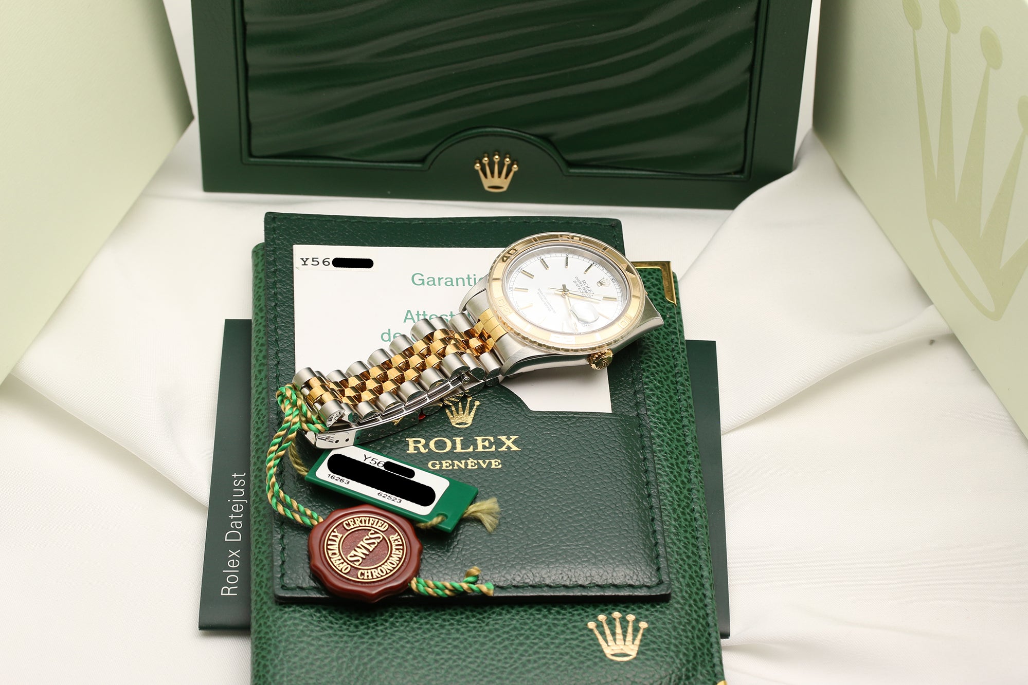 Full-Set Unworn Rolex DateJust Turn-O-Graph Steel & Gold 16263 Second Hand Watch Collectors 56