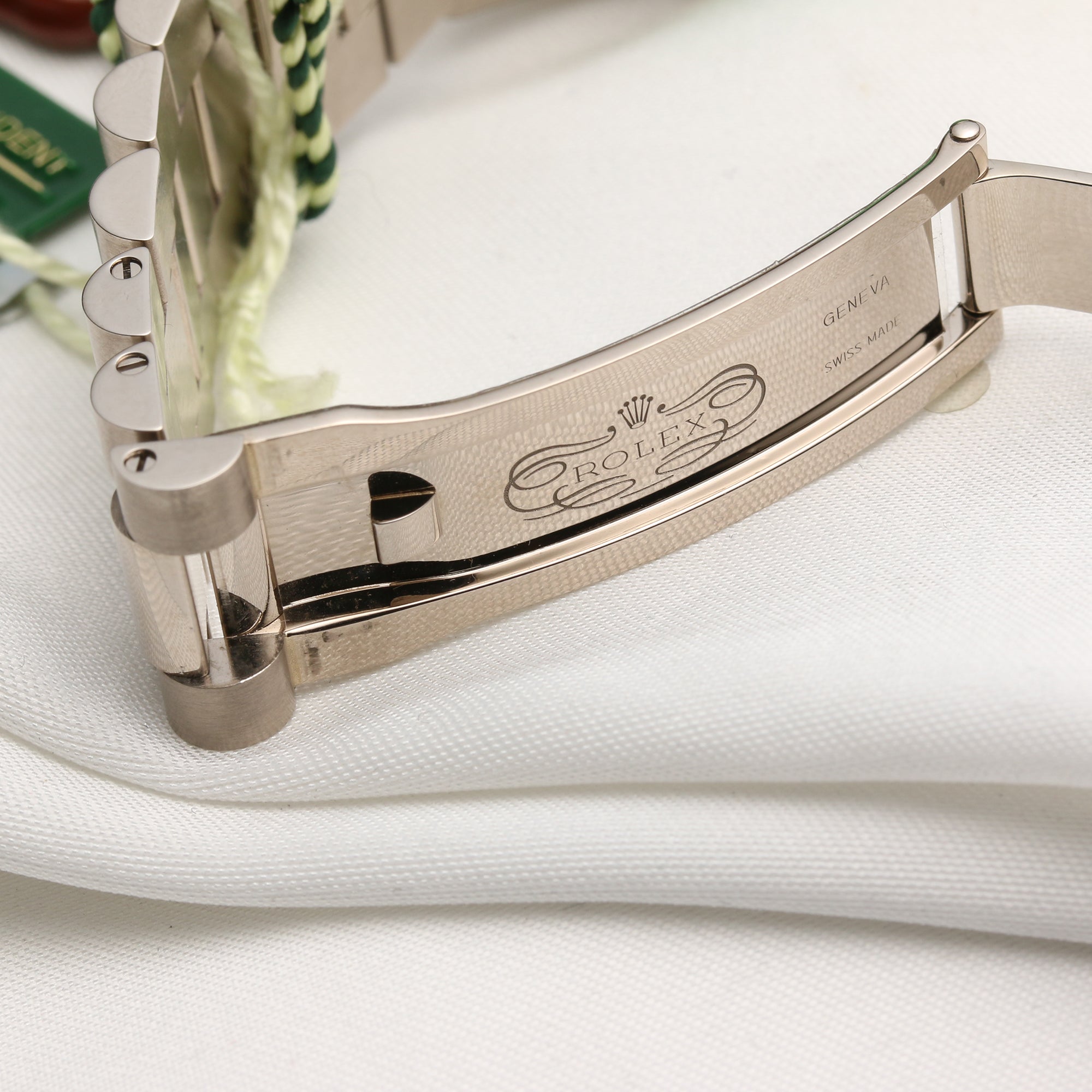 Full Set Unworn Rolex Day-Date 118239 Black Diamond Dial 18K White Gold Second Hand Watch Collectors 9